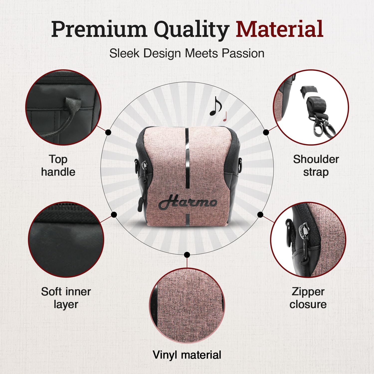 Harmonica Case Chromatic Harmonica   Black Zip Pouch (7 Diatonic Harmonicas)