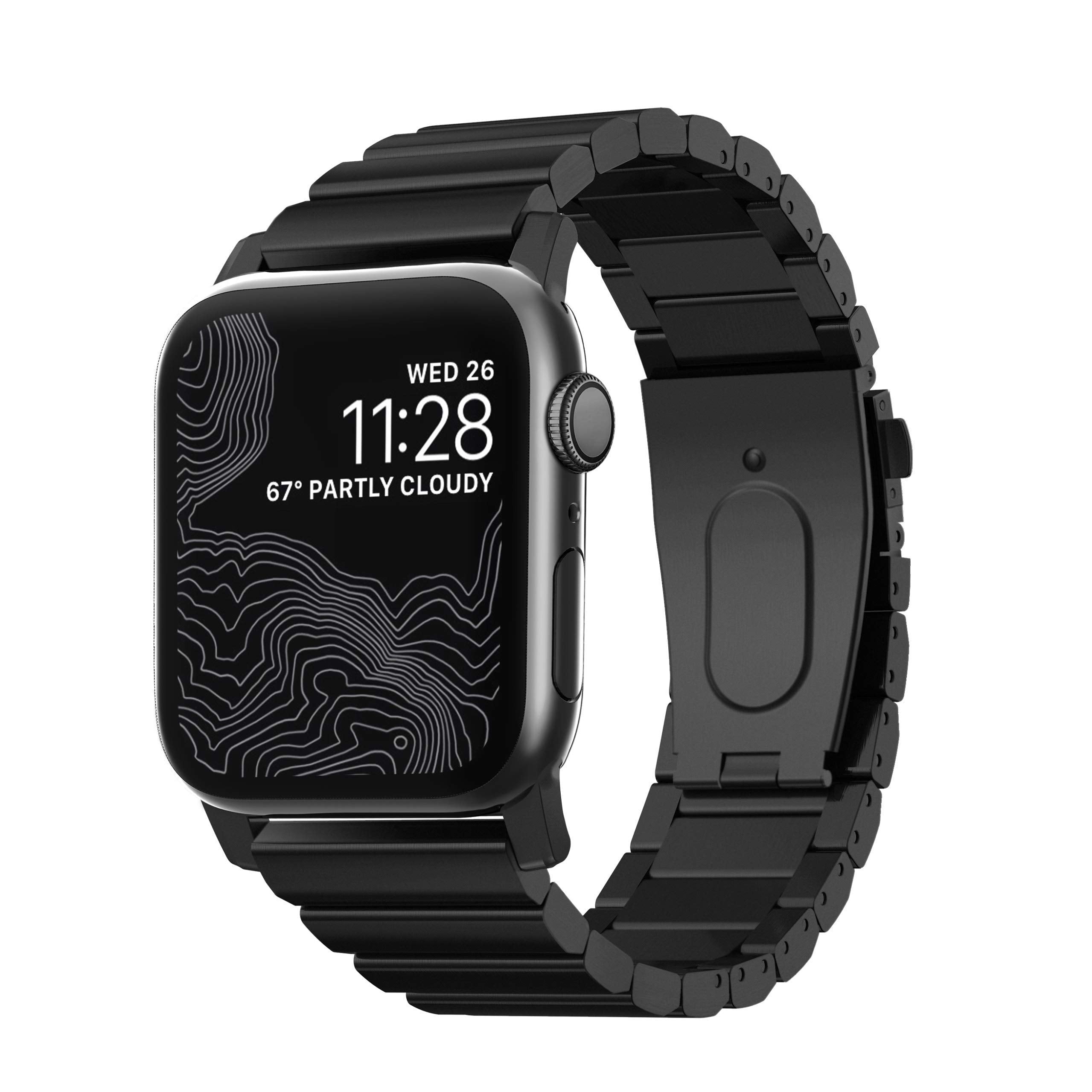 NOMAD Black Steel Band for Apple Watch 44mm/42mm | Black Hardware