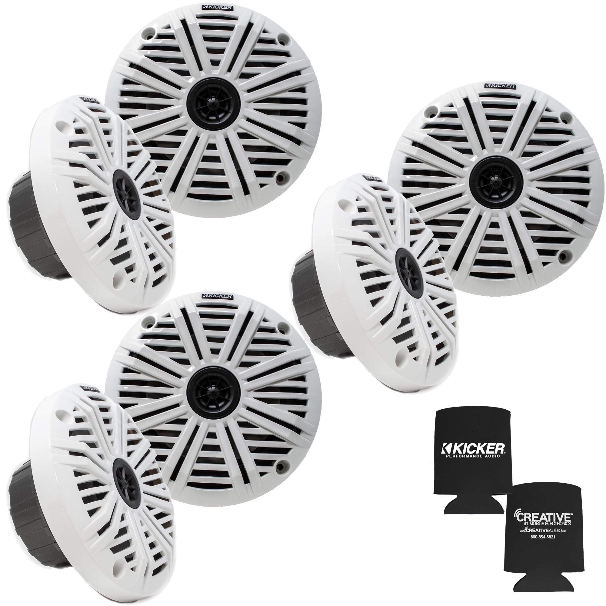 KICKER 6.5 Marine Speakers (3 Pair) White Salt Water Grills OEM Replacement Speakers