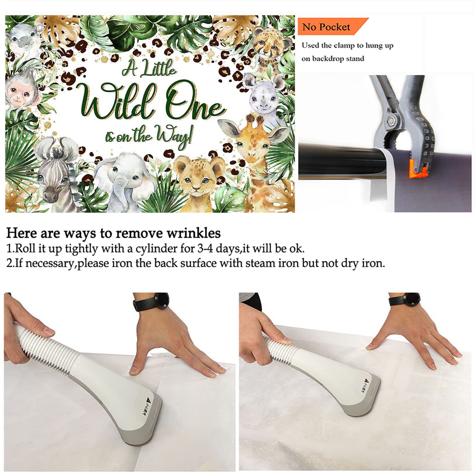 Avezano Safari Baby Shower Backdrop A Little Wild One Is On The Way Jungle Safari Baby Shower Party Decorations Woodland Theme B