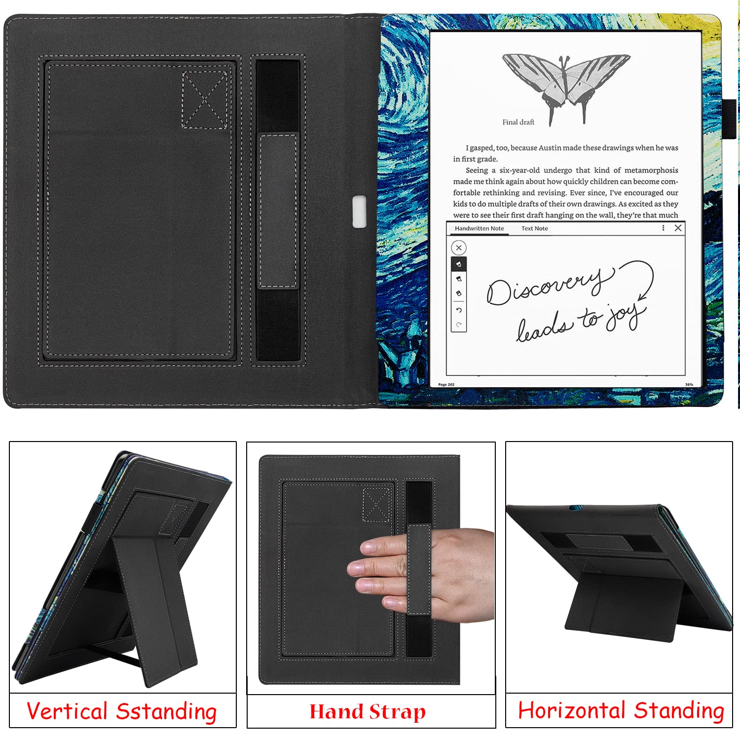 Umubuhoms Hand Held Case For Kindle Scribe 10.2 Inch (2022 Released)   Premium Pu Leather Cover With Auto Sleep/Wake Two Stand &