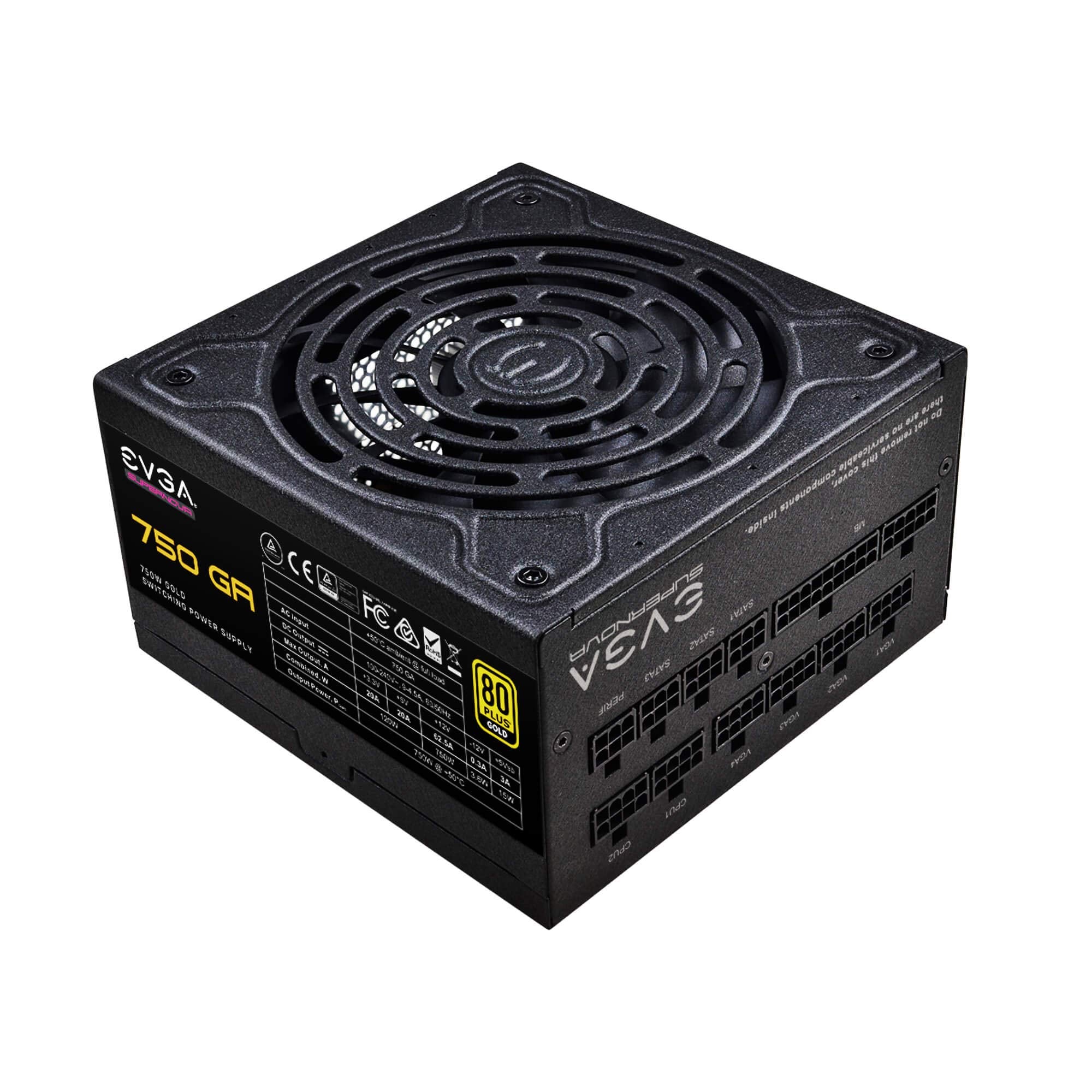 Evga 220 Ga 0750 X1 Super Nova 750 Ga, 80 Plus Gold 750W, Fully Modular, Eco Mode With Dbb Fan, 10 Year Warranty, Compact 150Mm