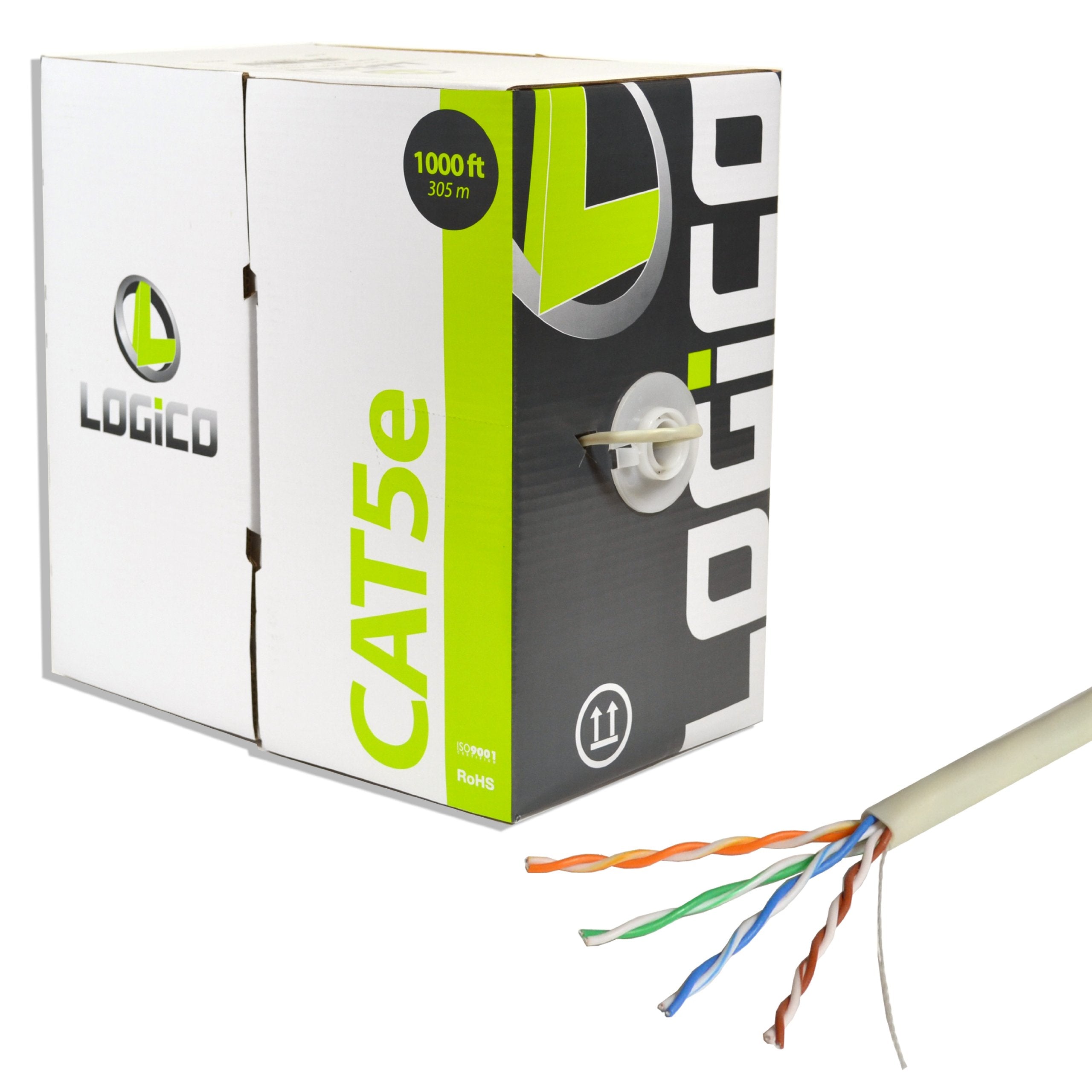 Cat5e Bulk 1000ft Ethernet Cable Gray
