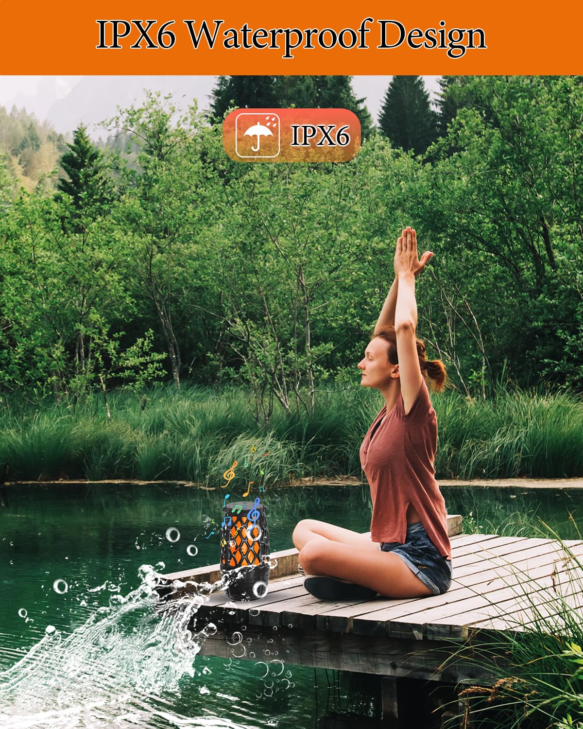 2 Pack Led Flame Outdoor Bluetooth Speaker, Unique Gifts For Men, Ipx6 Waterproof Tiki Torch Atmosphere Flame Speaker For Party