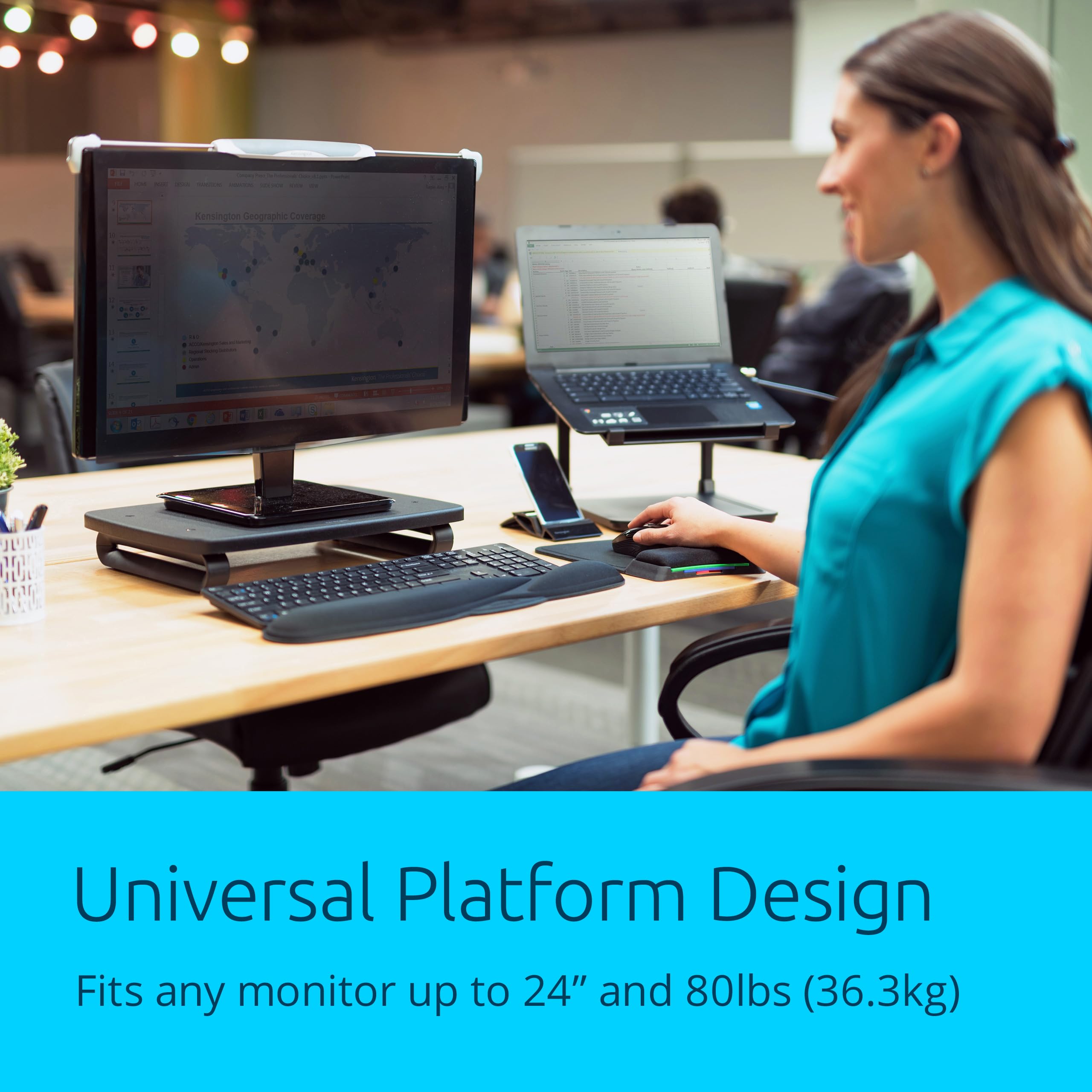 Kensington Smartfit Monitor Stand Plus For Up To 24       Screens   Black (K52786Ww)