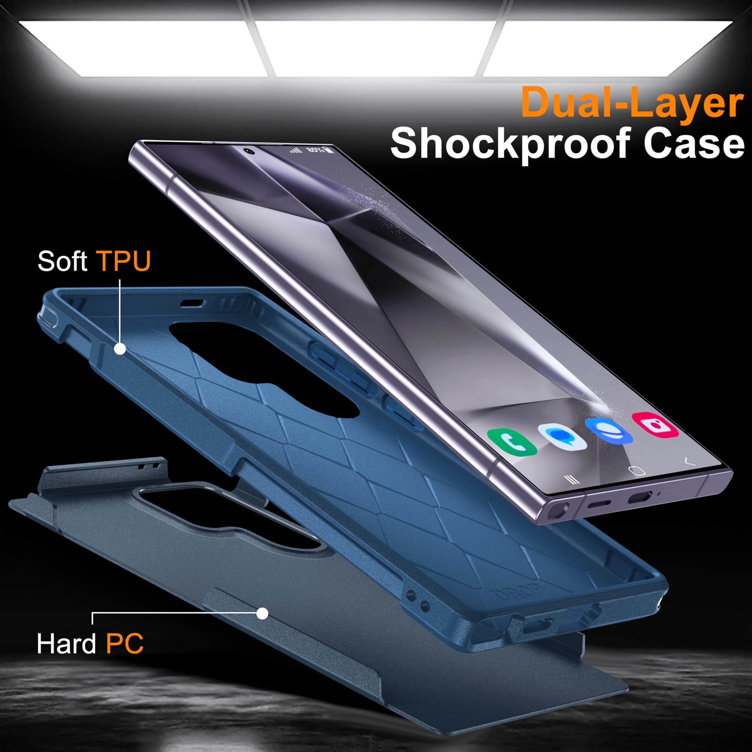 Oneagle For Samsung Galaxy S24 Ultra Case,Galaxy S24 Ultra Phone Case[Compatible Wireless Charging][15Ft Military Grade Drop Pro