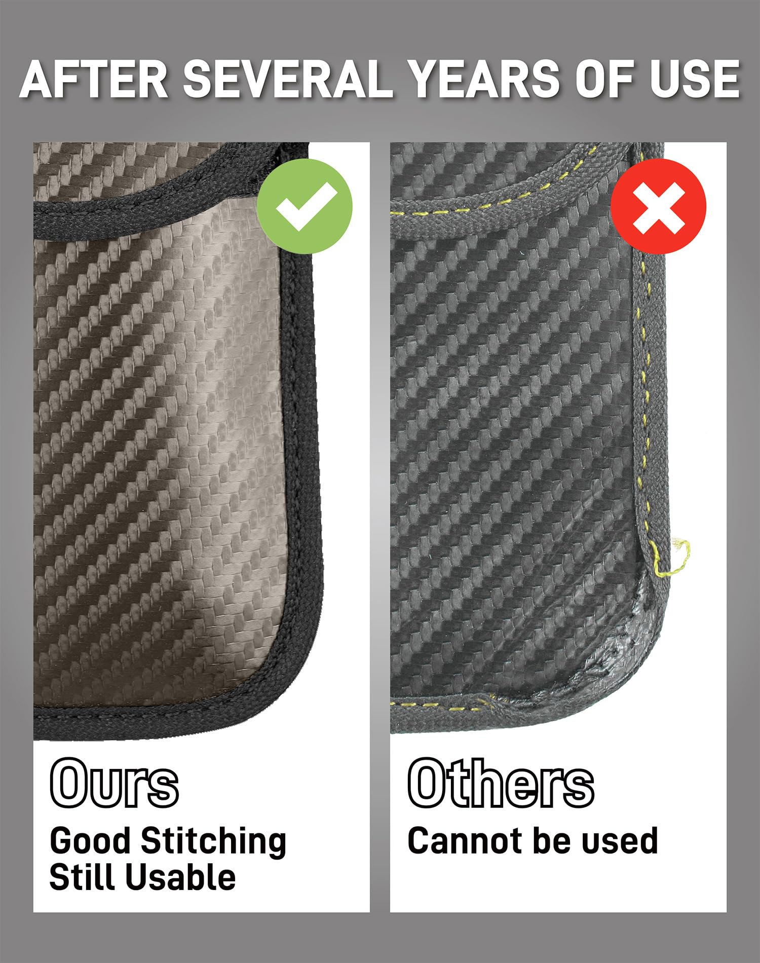 Vammcht Upgraded Faraday Bag For Key Fob (2 Pack), Premium Faraday Key Fob Protector- Car Rfid Signal Blocking, Car Security Pro