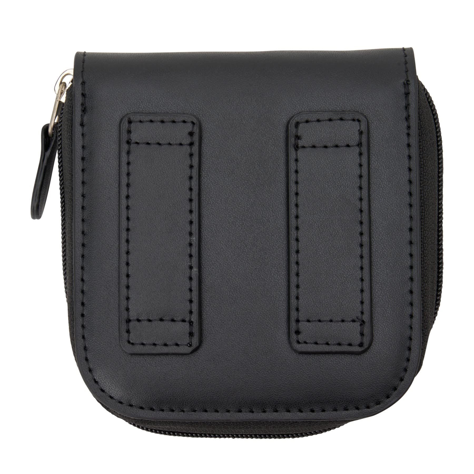 Protec Trumpet/Small Brass Multiple (2 Piece) Leather Mouthpiece Pouch With Zipper Closure, Model L220, Black