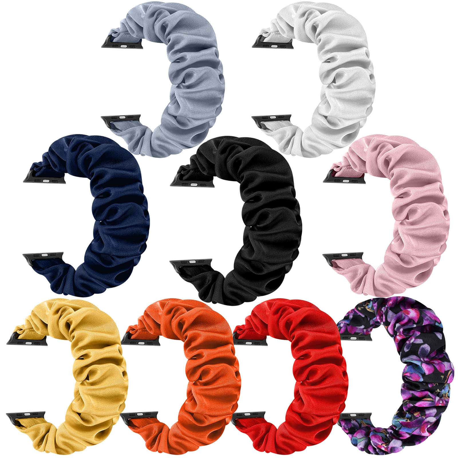 Xfyele Compatible With Apple Watch Band Scrunchie 41Mm 40Mm 38Mm, Elastic Soft Pattern Printed Fabric Replacement Wristbands Bra