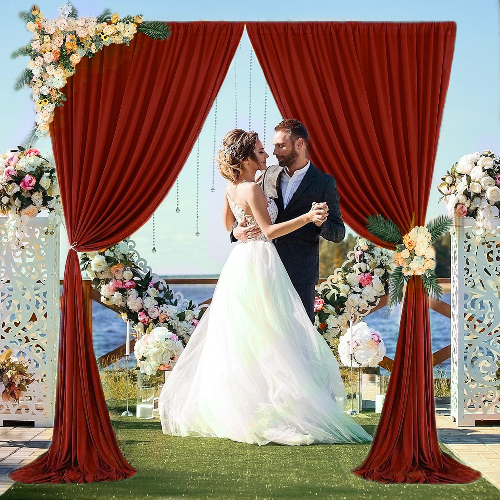 10 X 10 Feet Brown Backdrop Curtain For Partie, Background Curtains For Photoshoot, Birthday, Wedding, Halloween, Thanksgiving,