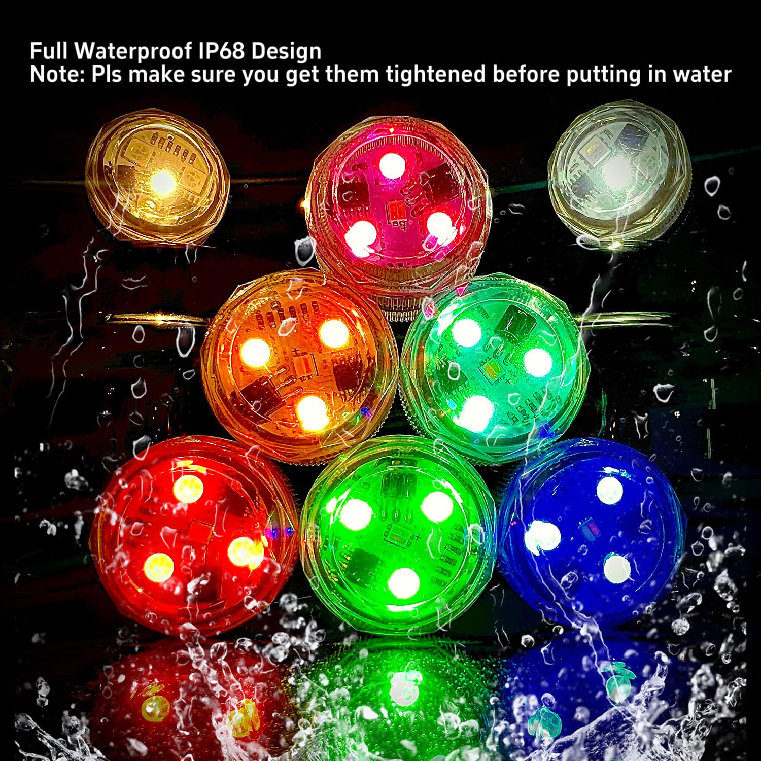 Mini Submersible Led Lights,Small Waterproof Led Tea Lights Candle With Remote Battery Led Operated,Rgb Color Changing For Vase