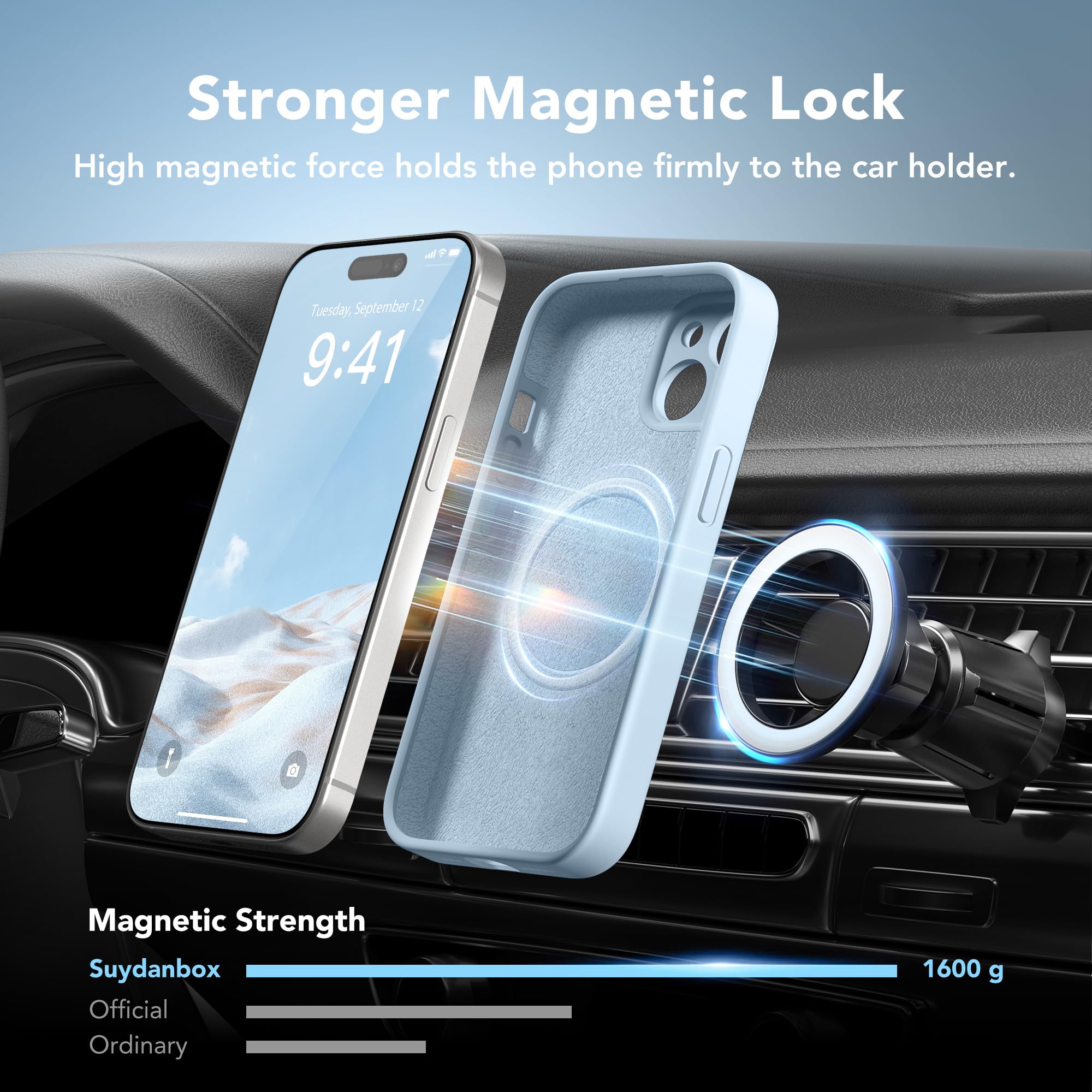 Suydanbox Magnetic For Iphone 13 Case, Compatible With Magsafe, [Full Camera Protection][2 Screen Protectors] Silicone Shockproo