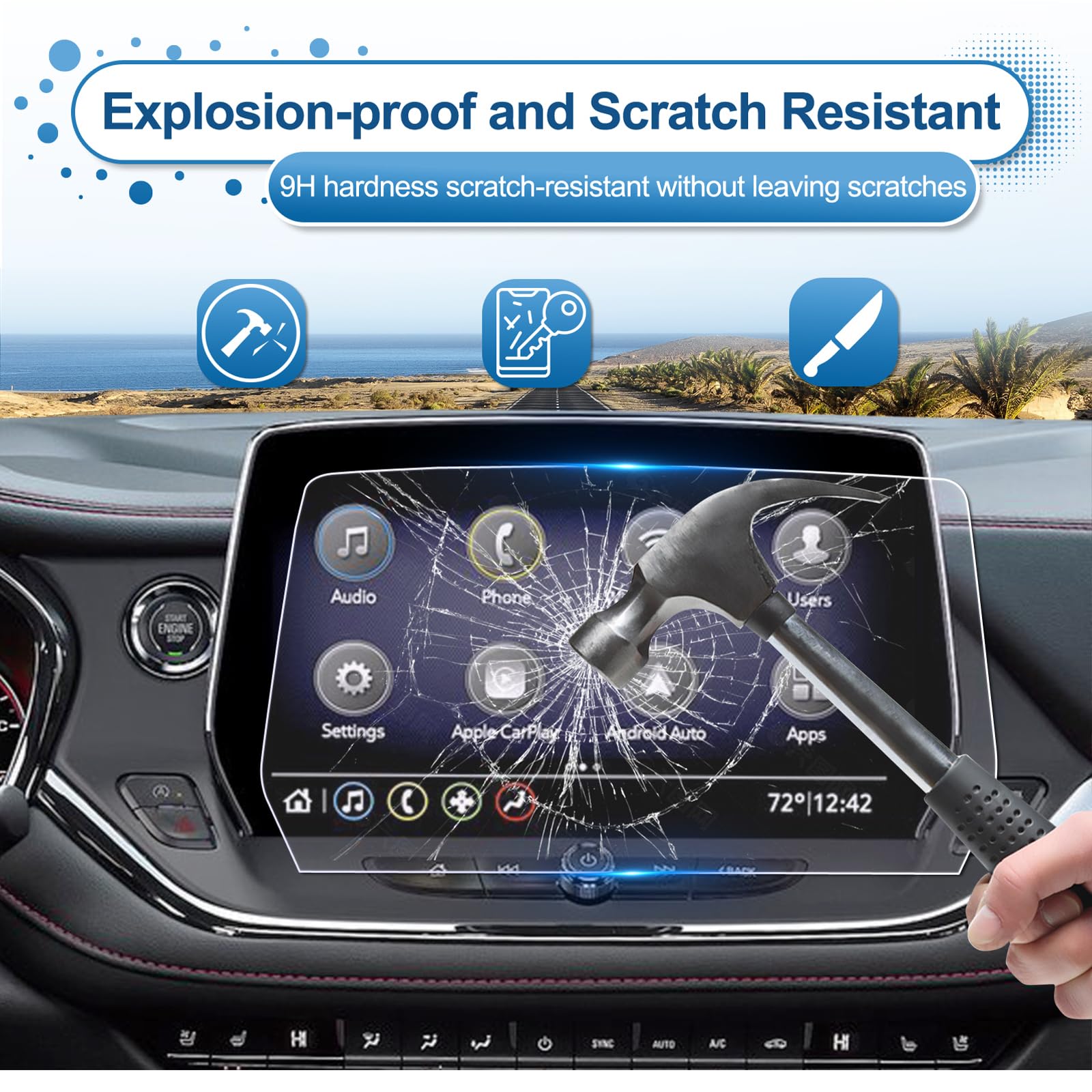 Coleya Updated 2023 2024 Chevy Blazer Screen Protector For Chevrolet Blazer (2Lt/3Lt/Rs/Premier) 10.2 Inch Touch Screen, 9H Temp