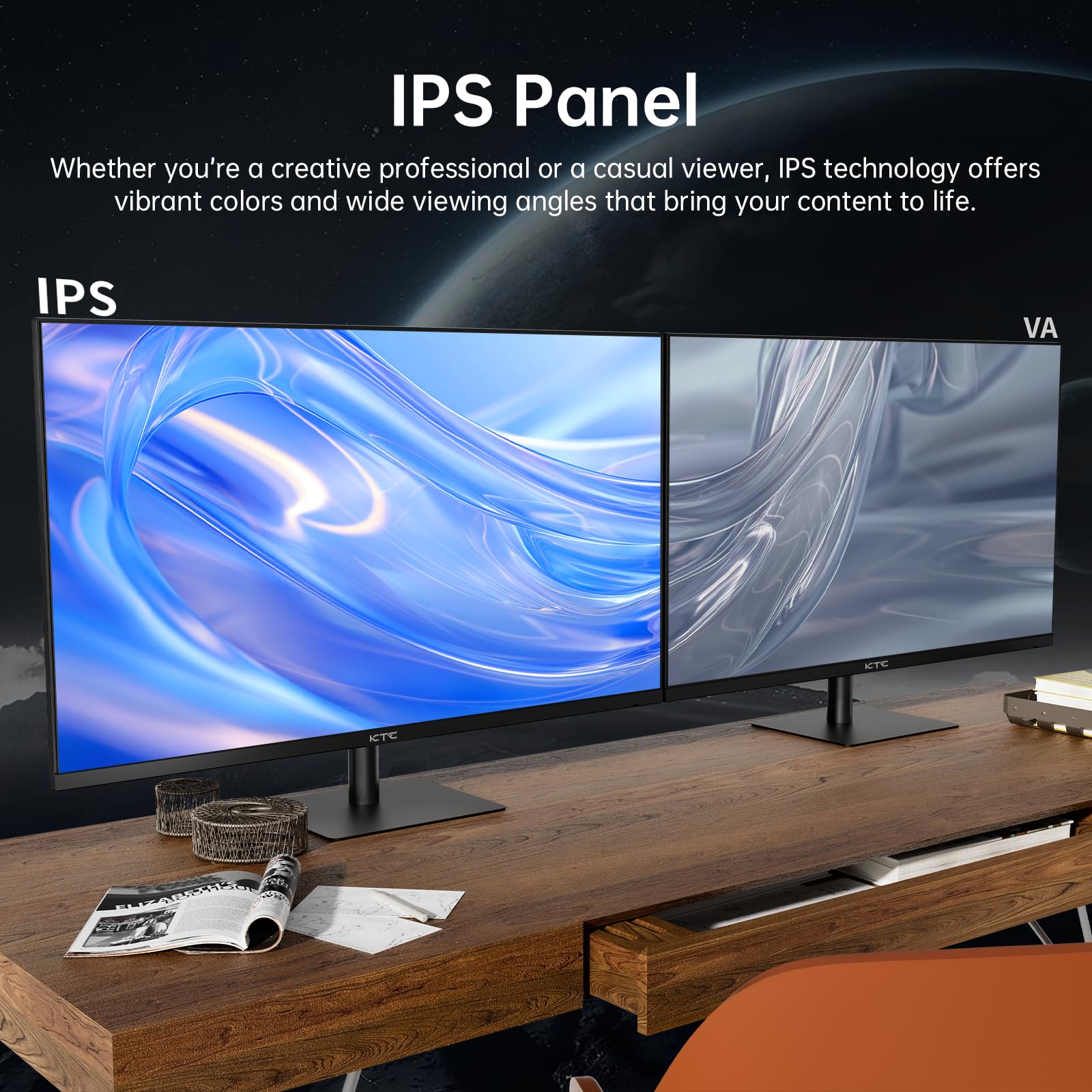 Ktc 32 Inch 2K Computer Monitor, Ips 1440P Monitor With Ultra Thin Bezels, Hdr10, Freesync/G Sync, Hdmi/Dp Ports, Tilt Adjustabl