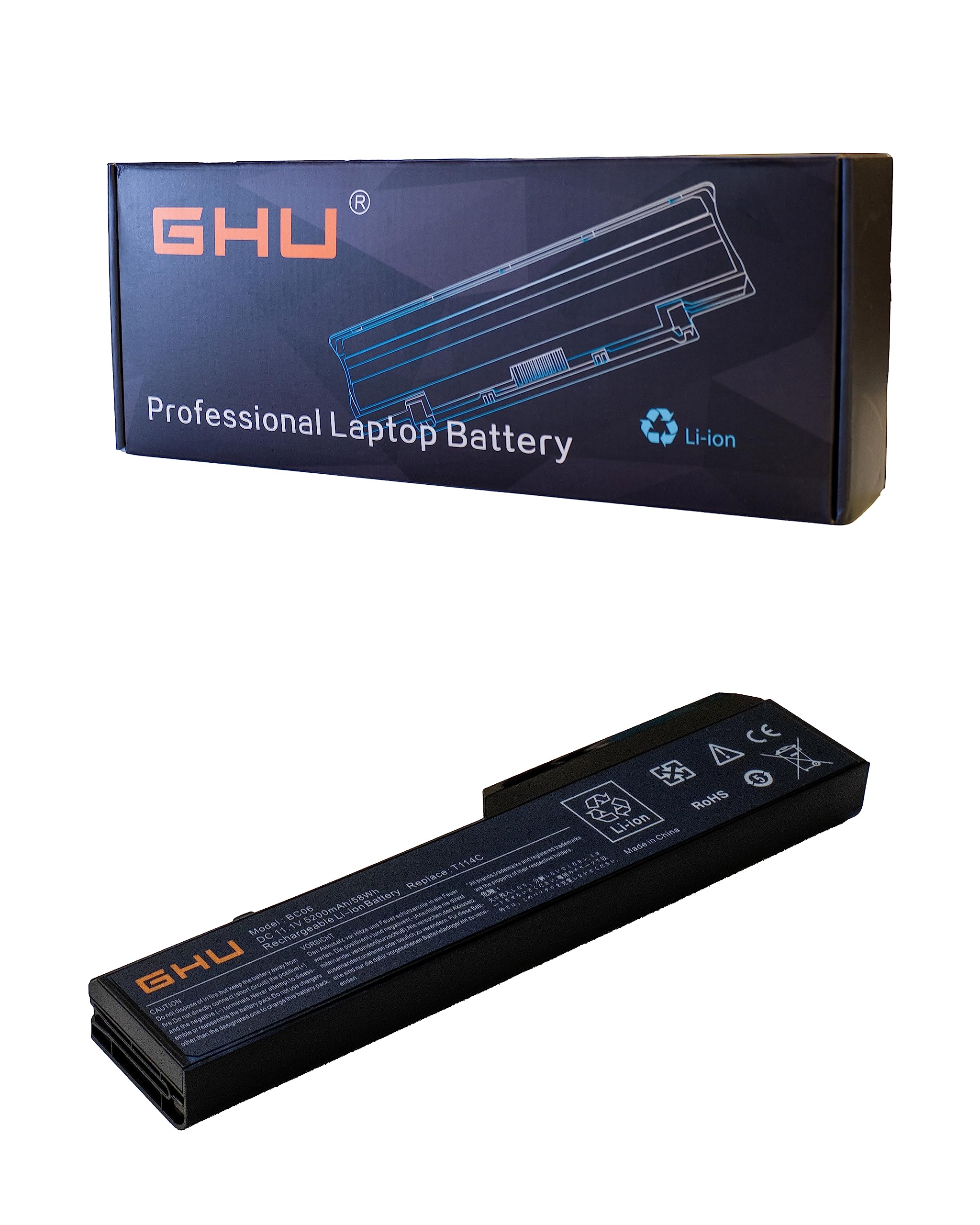 Ghu New Battery 58 Wh Replacement For Dell Vostro 1320 1310 1510 1520 2510 Pp36S Pp36L Series, Fits P/N K738H T112C T114C T116C