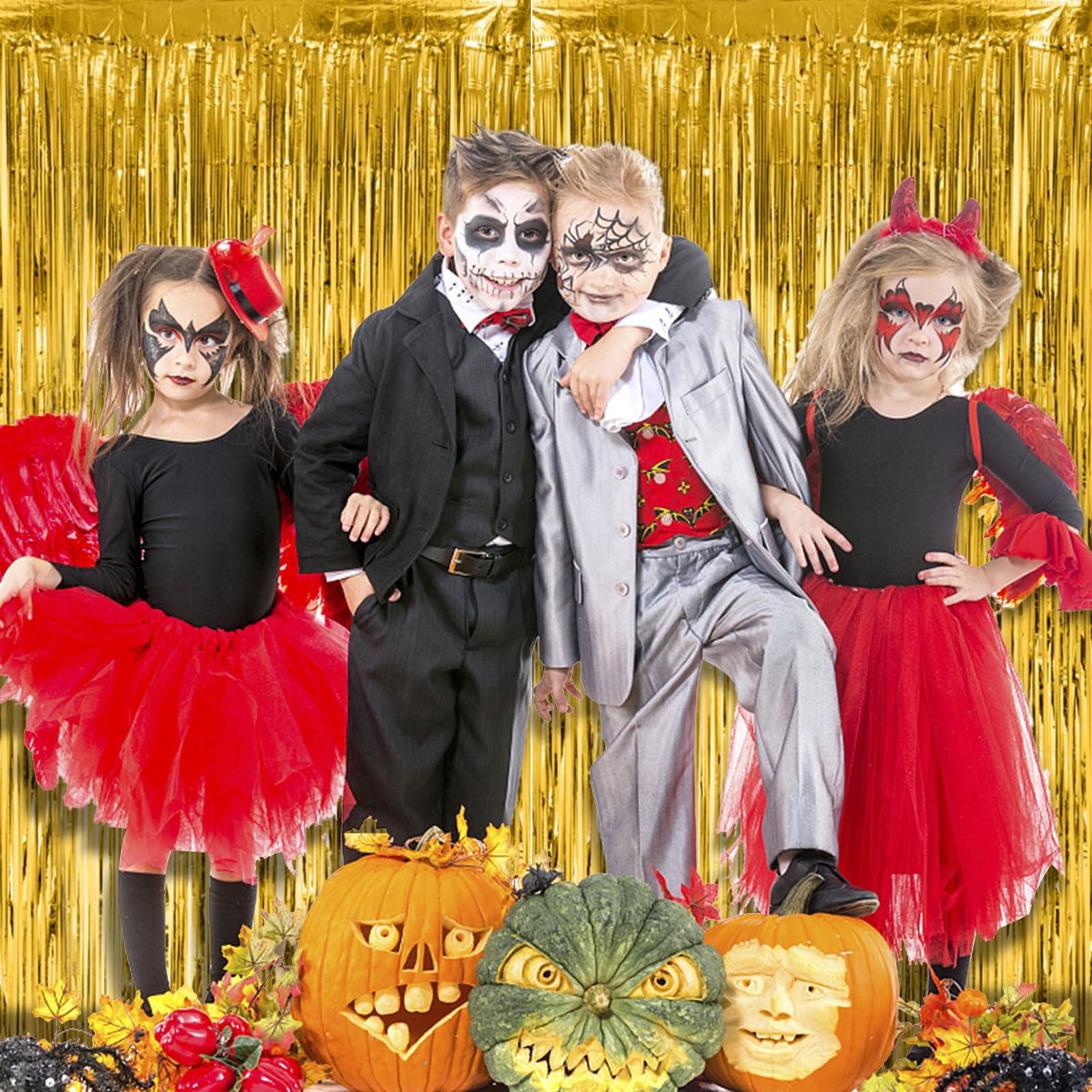 2 Pack Gold Backdrop Birthday Decorations Foil Curtain Backdrop Gold Streamers Dance Party Decorations Photo Booth Props For Bac