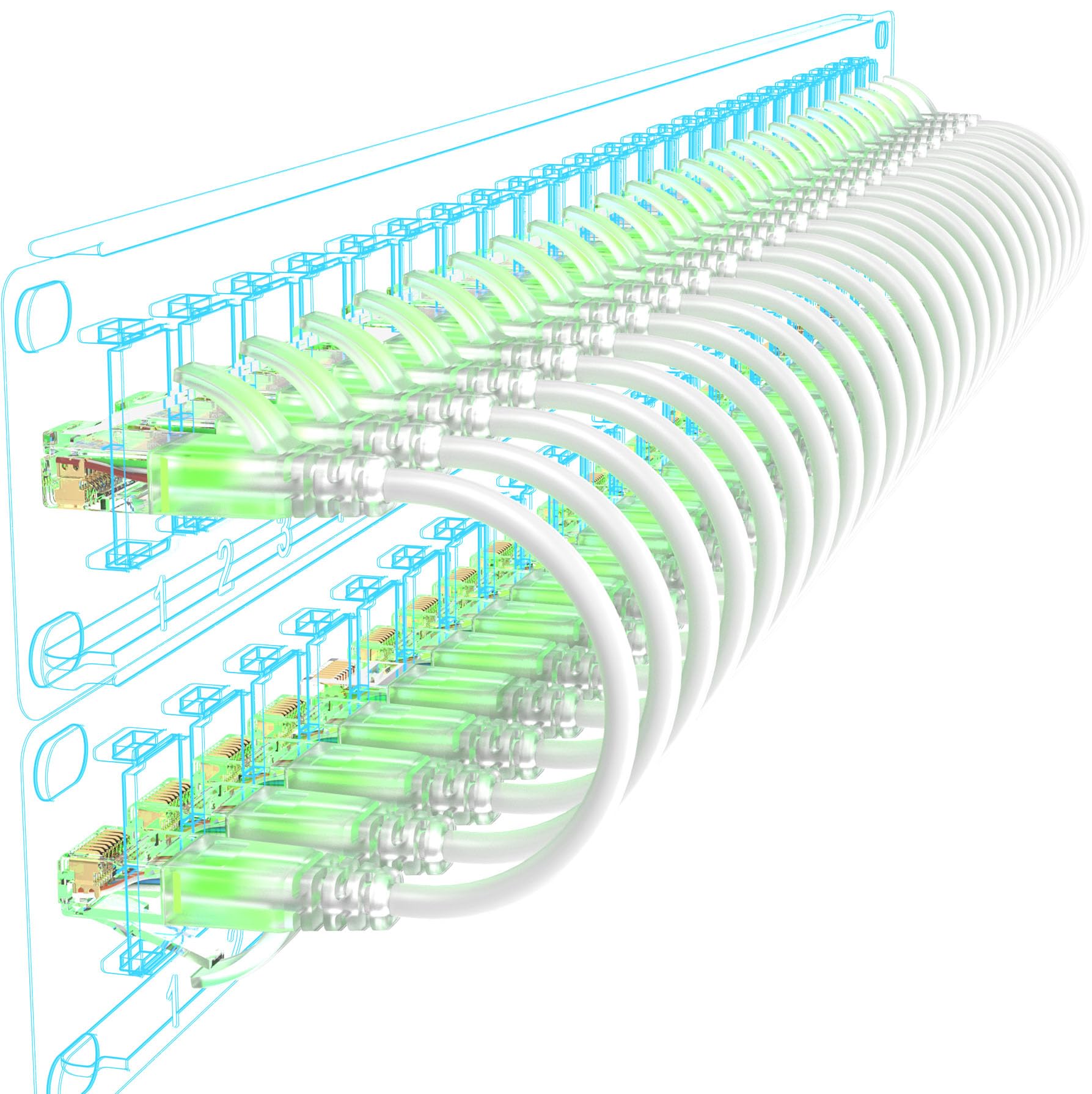 Sokqovt Cat6A Patch Cables Slim 7Ft (24 Pack), Flexible Cat6 Ethernet Patch Cable 10G 550Mhz, 28Awg Pure Copper Cat6 Patch Cable