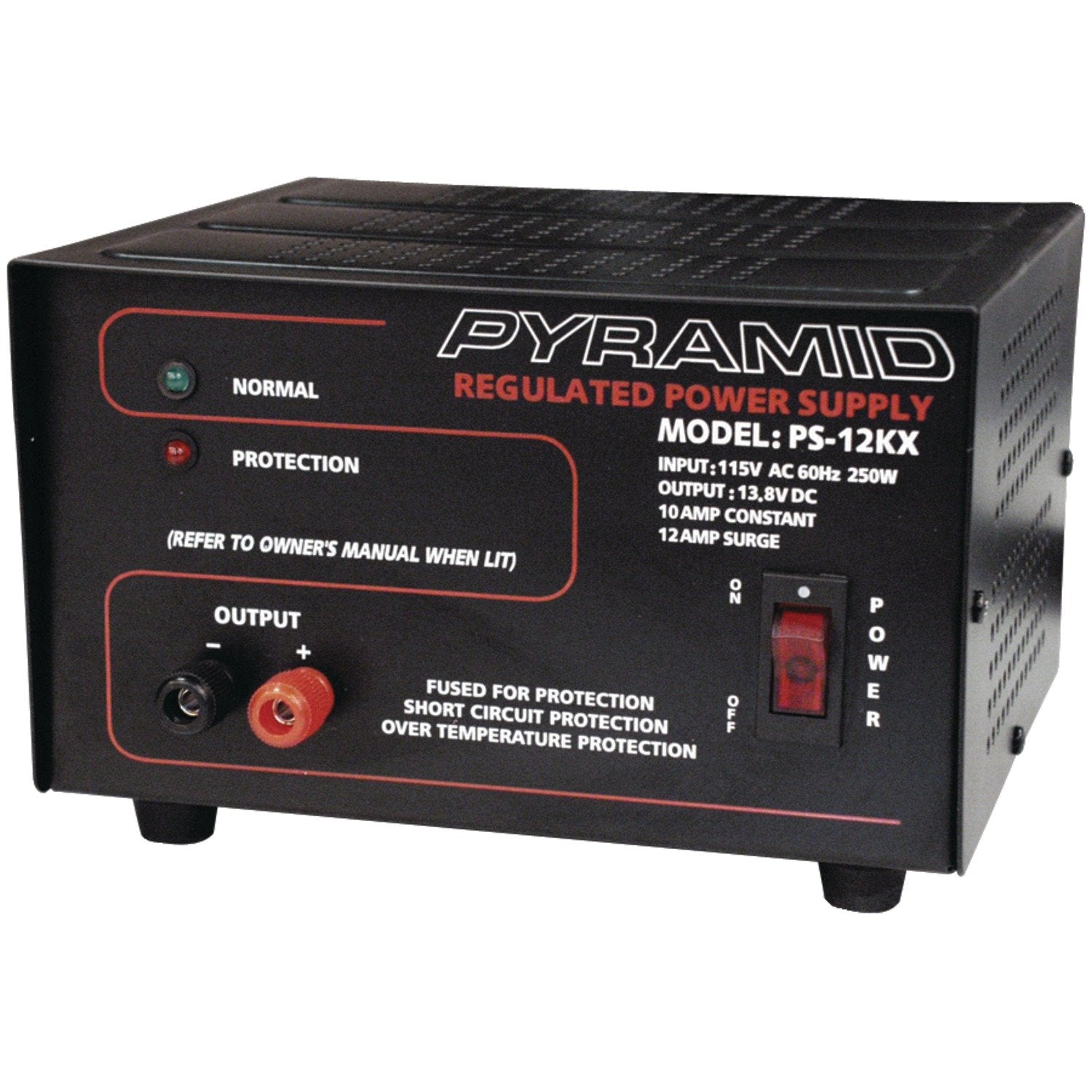 Pyramid Bench Power Supply | AC-to-DC Power Converter | 10 Amp Power Supply (PS12KX)