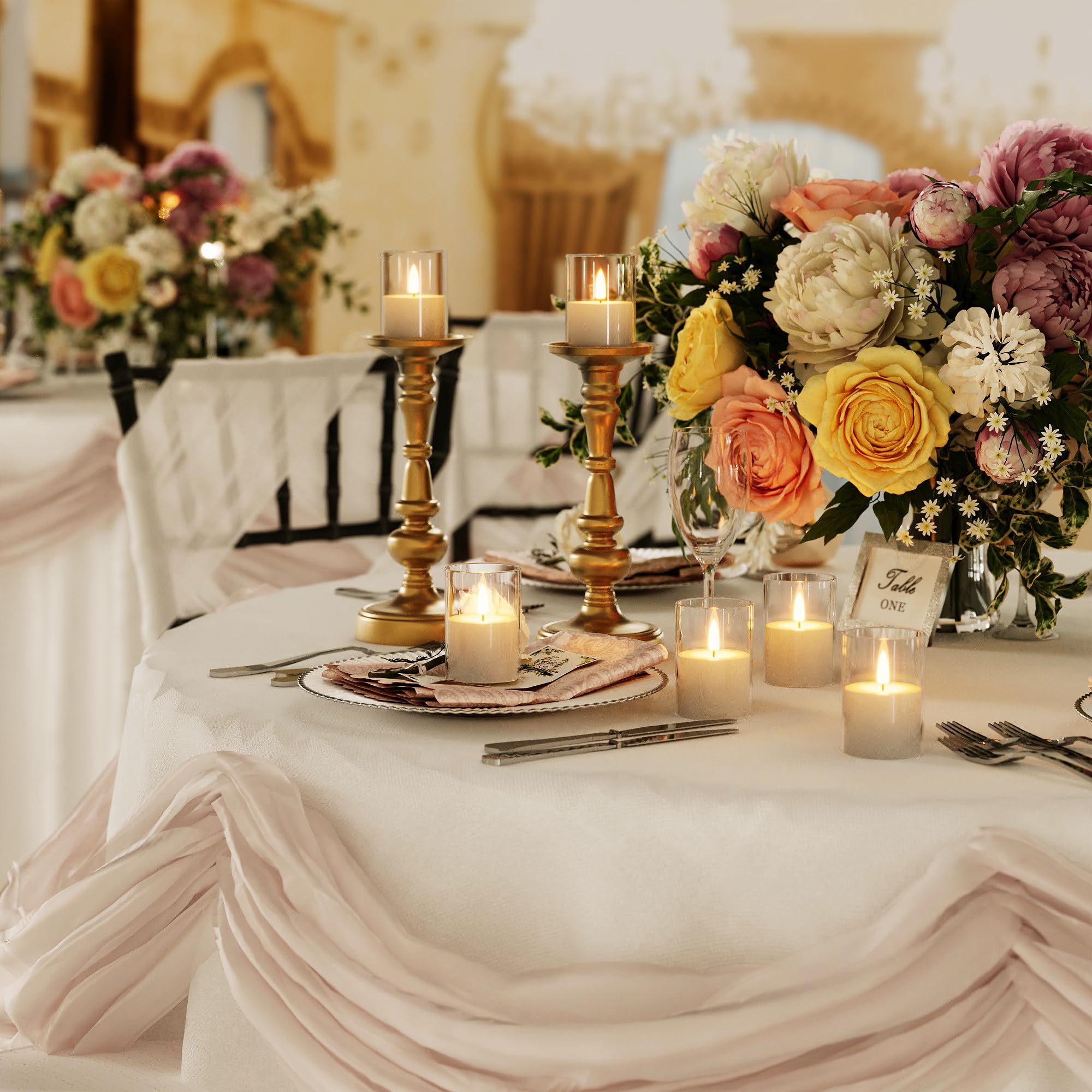 6Pack Flickering Flameless Candles With Remote, Led Candles Battery Powered, Small Flameless Pillar Candles, Votive Candles Batt