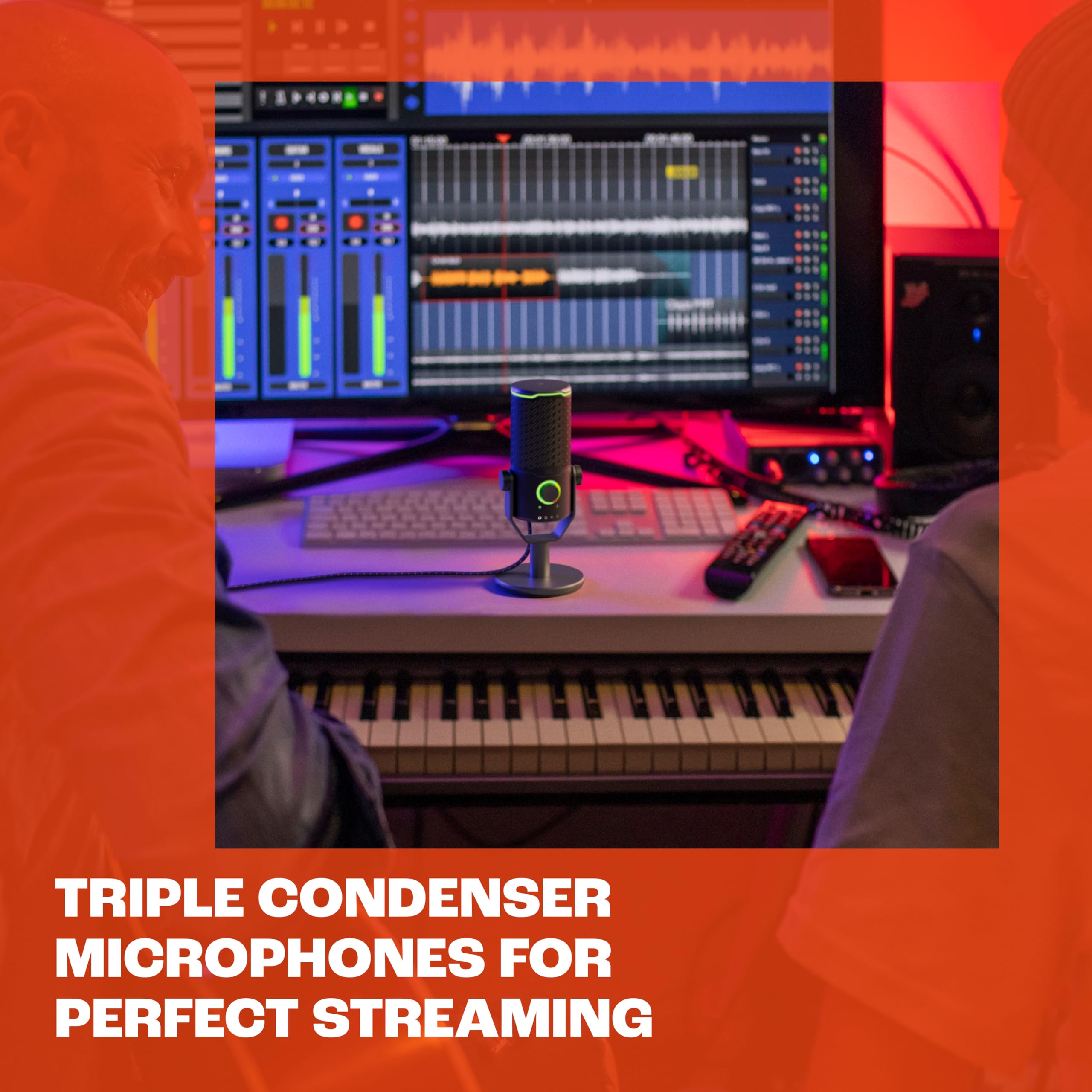 Jbl Quantum Stream: Dual Pattern Premium Usb Microphone For Streaming, Recording And Gaming, Voice Monitoring With Easy Volume C