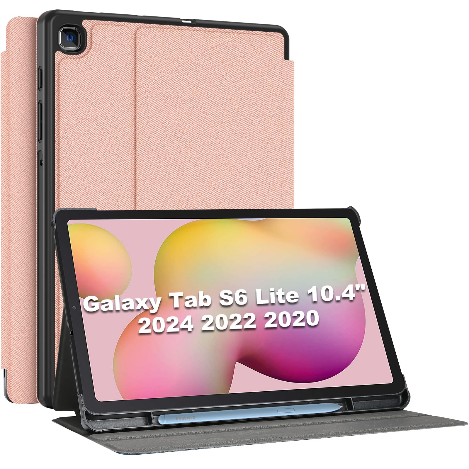 ProCase for Galaxy Tab S6 Lite 10.4    2024 2022 2020 with S Pen Holder, Slim Stand Folio Case Smart Cover for Galaxy Tab S6 Lit