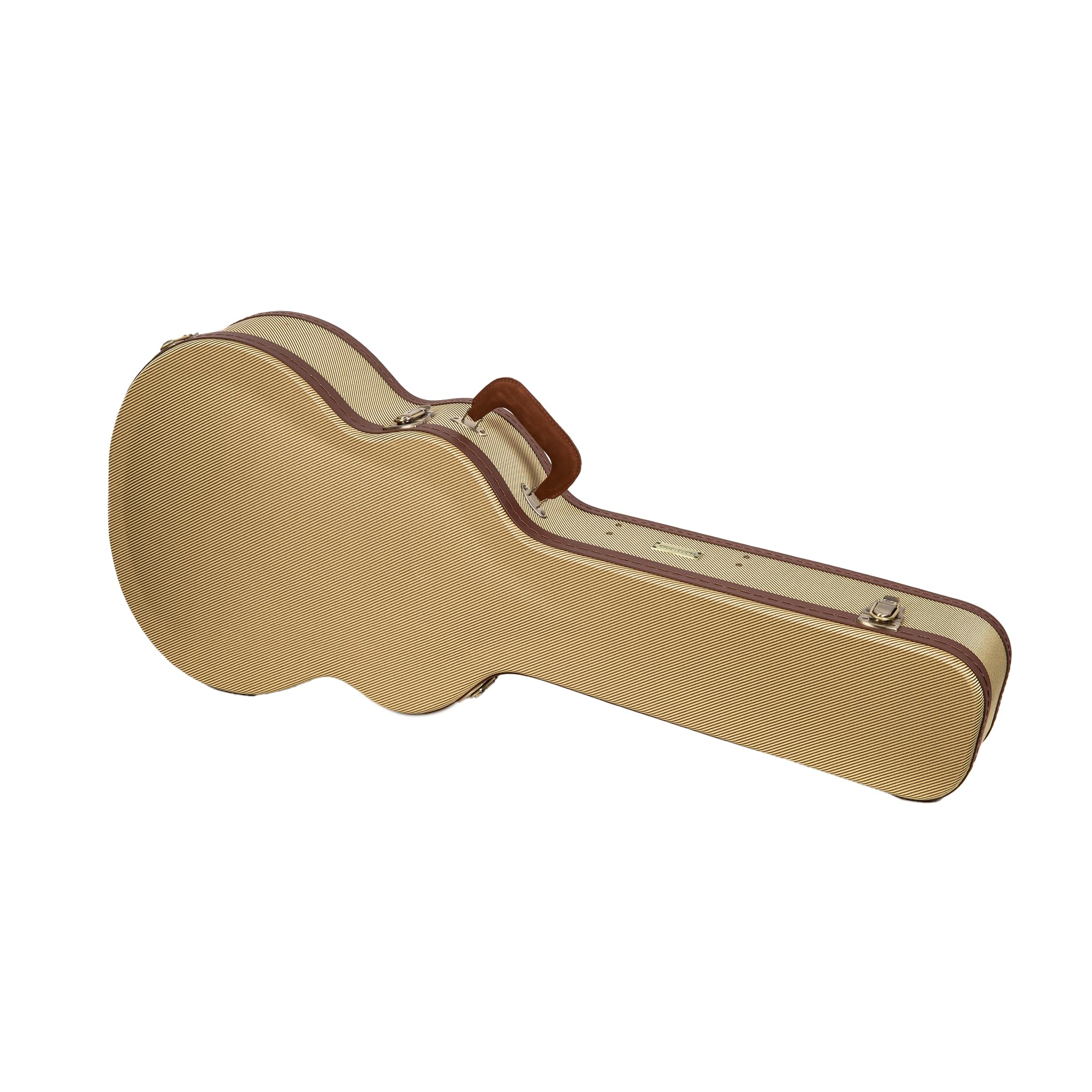 Crossrock Master Series 000 12-Fret Acoustic Guitar Case | Classic Tweed Exterior, Re-Engineered Wooden Shell, Leather Handle &