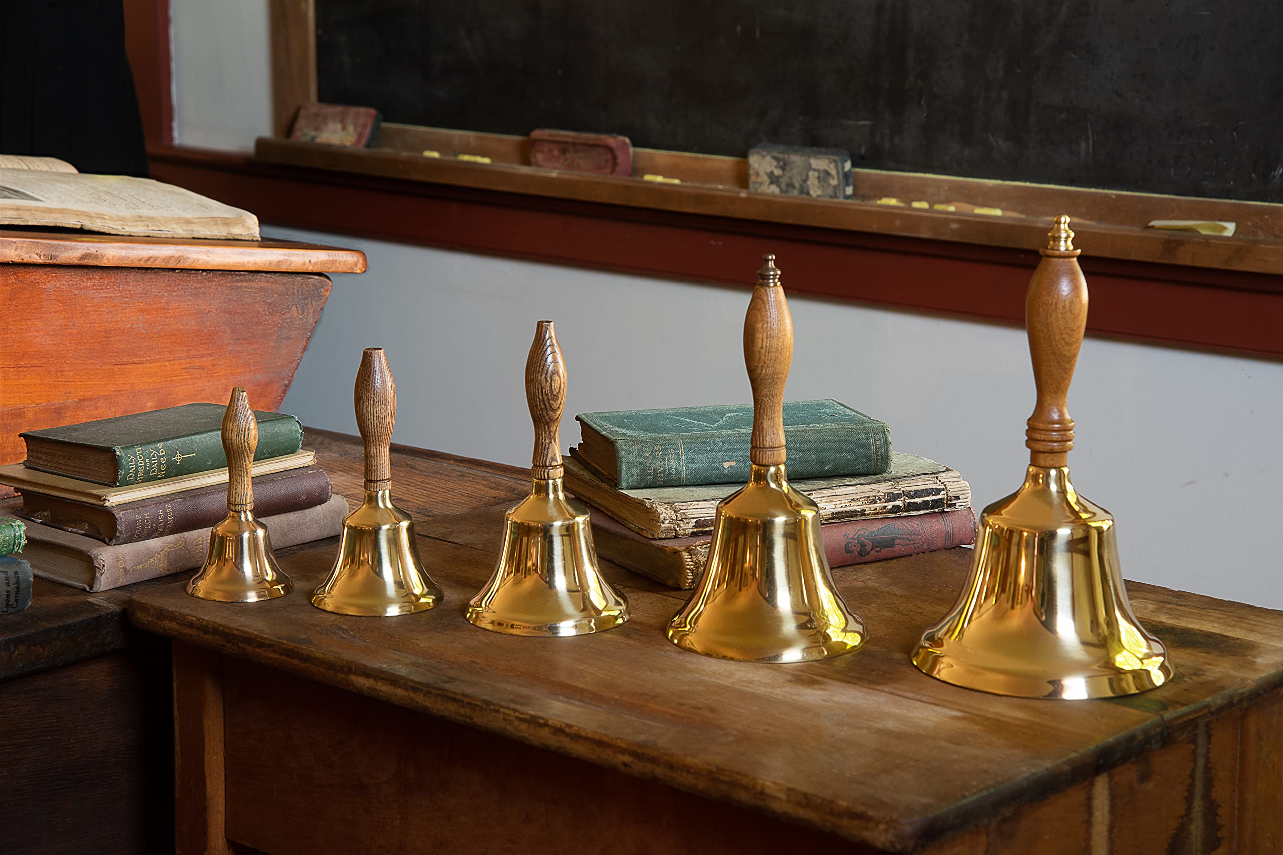 Bevin Bells Solid Brass Hand Bell | 6Hb | New England Hardwood Handle | Elegant Hand Call Bell | Noise Makers | Loud Brass Bells