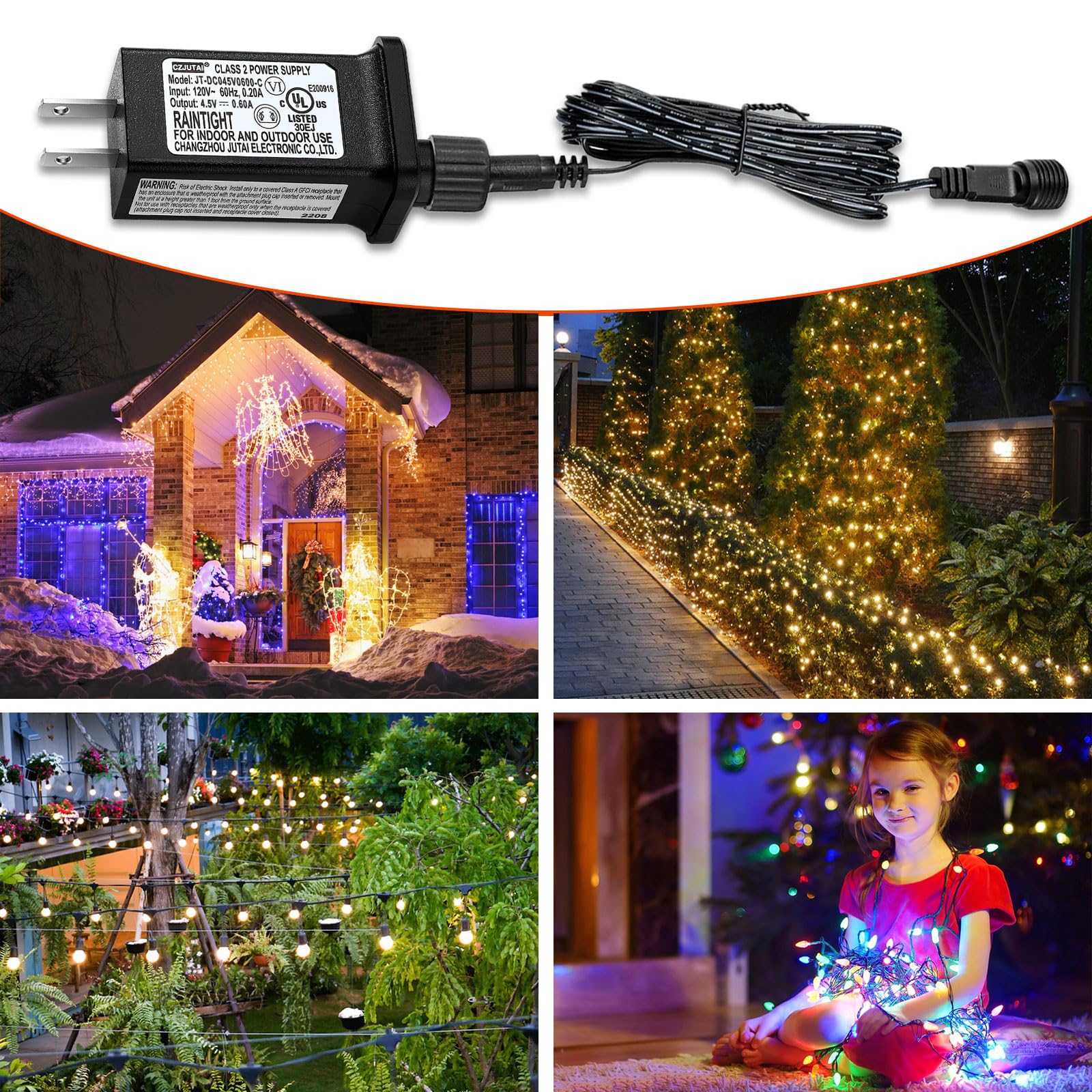 4.5V 0.6A Led Controller With Extension Cable, Replacement Model Jt Dc045V0600 C Class 2 Power Supply Ip44 Led Light Controller