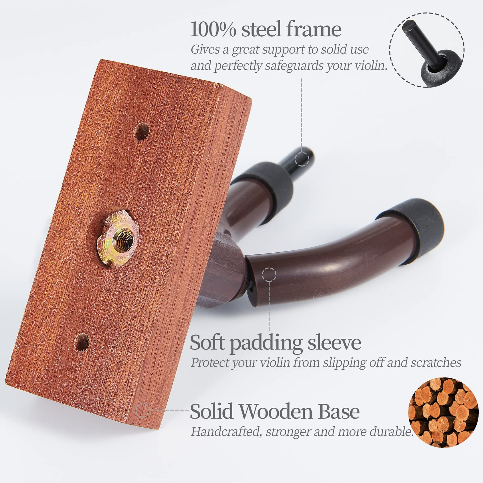 Violin Wall Mount,Violin Hanger   Mahogany Wood Violin Viola Hanger