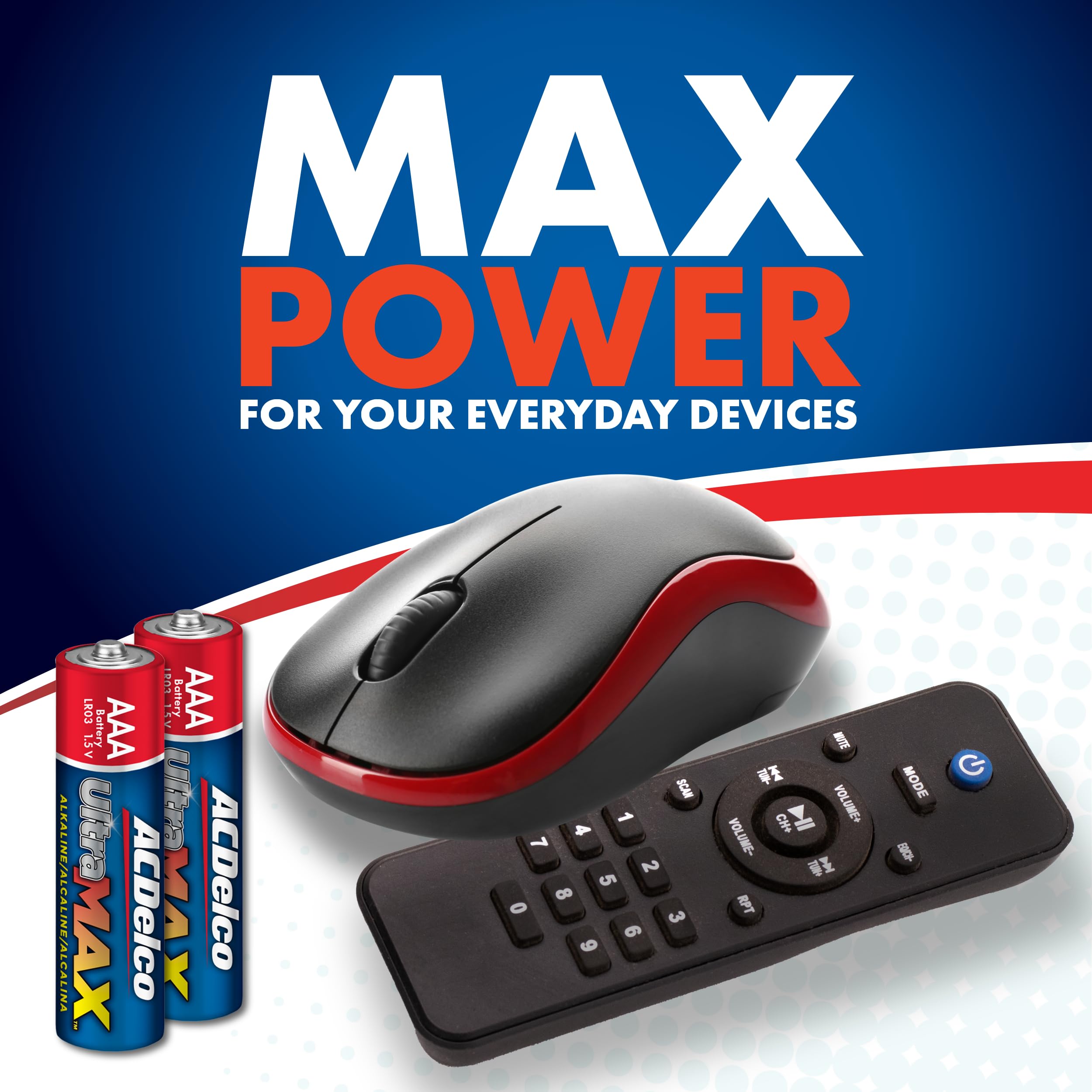 Acdelco Ultramax 20-Count Triple Aaa Batteries, Alkaline Battery With Advanced Technology For Home And Office, 10-Year Shelf Lif