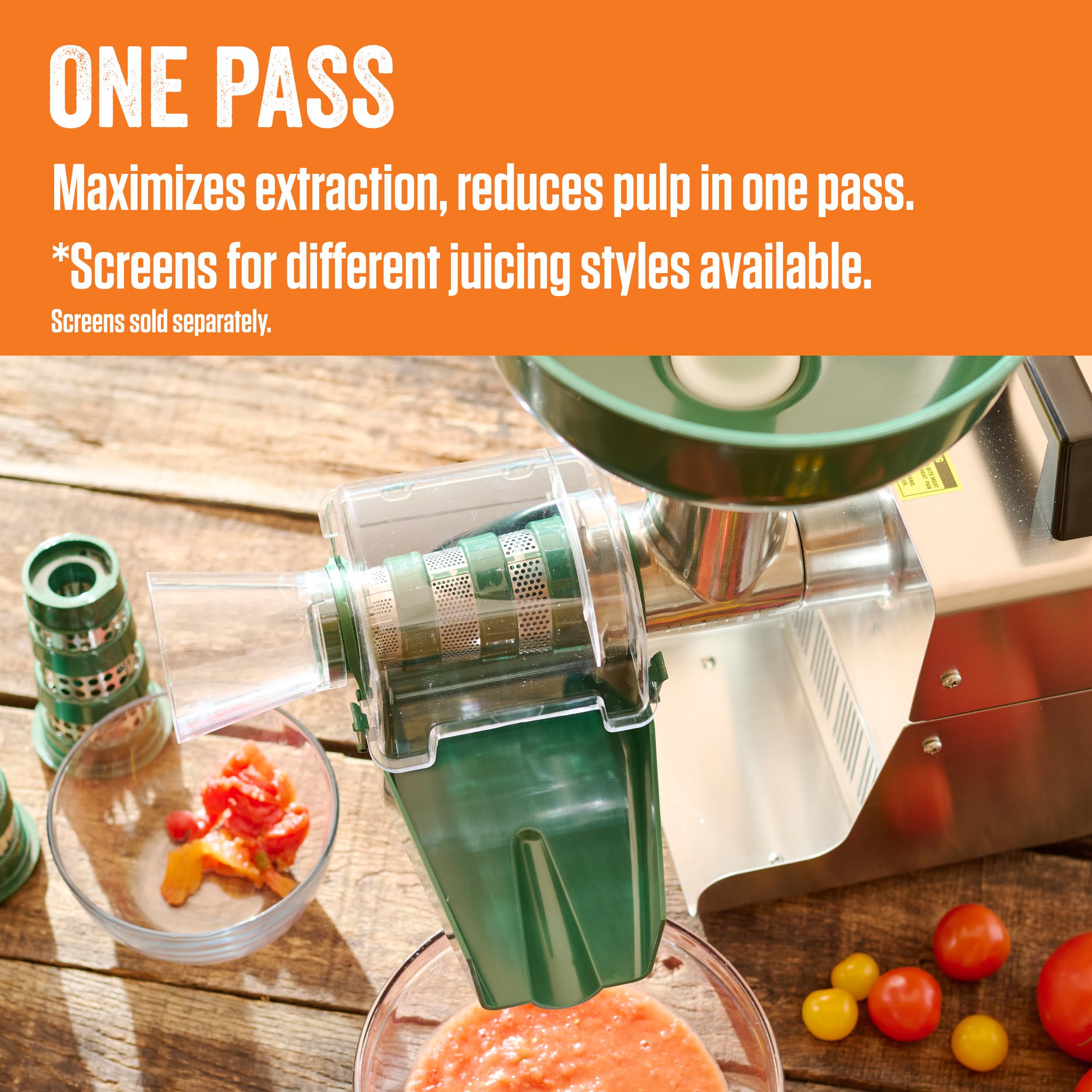 Lem Products Bigbite Juicer Attachment For Meat Grinders, Juices Fruits And More, Stainless Steel And Plastic, Green And Silver