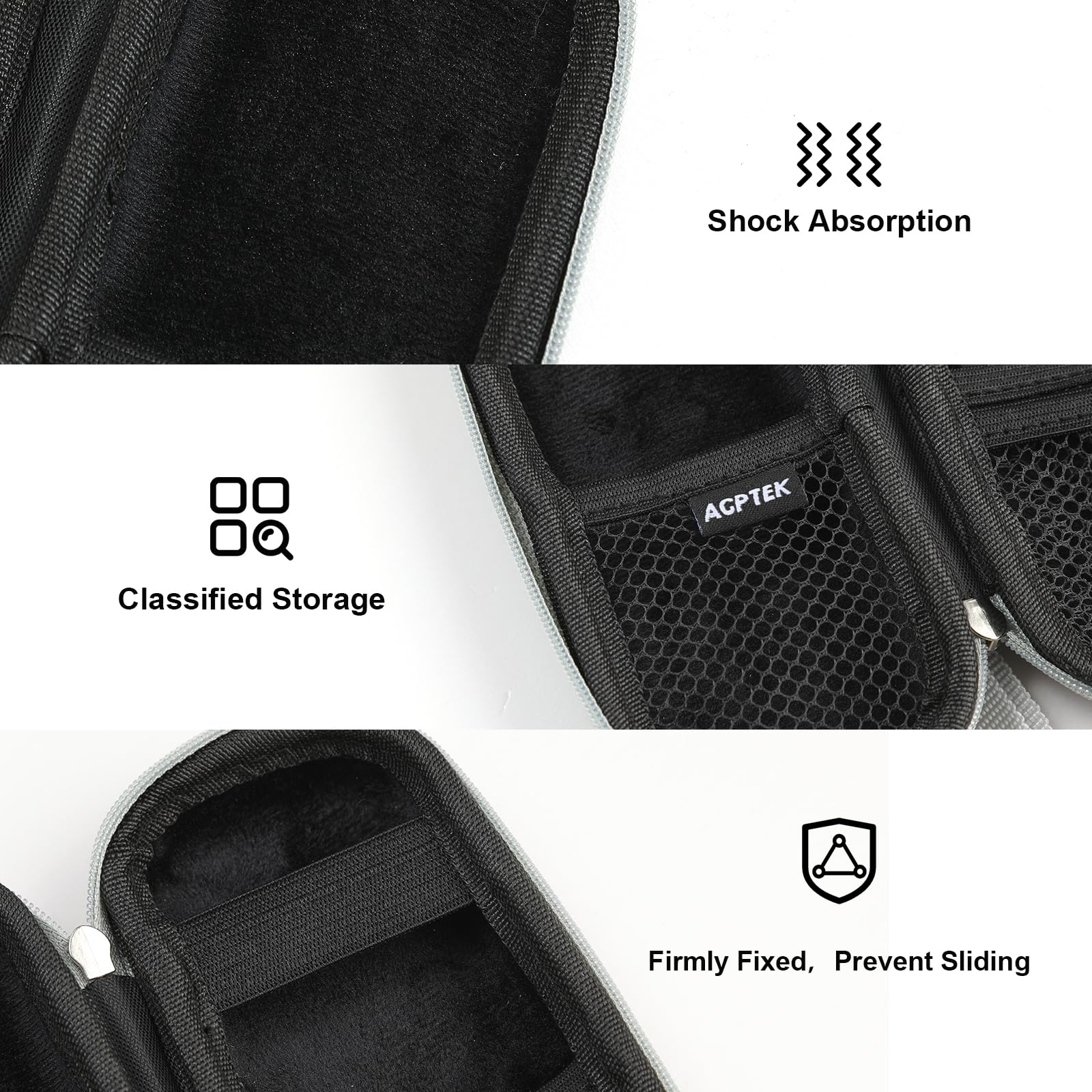 Agptek Carrying Case, Eva Zipper Carrying Hard Case Cover For Digital Voice Recorders, Mp3 Players, Storage Holder For 3D Printi