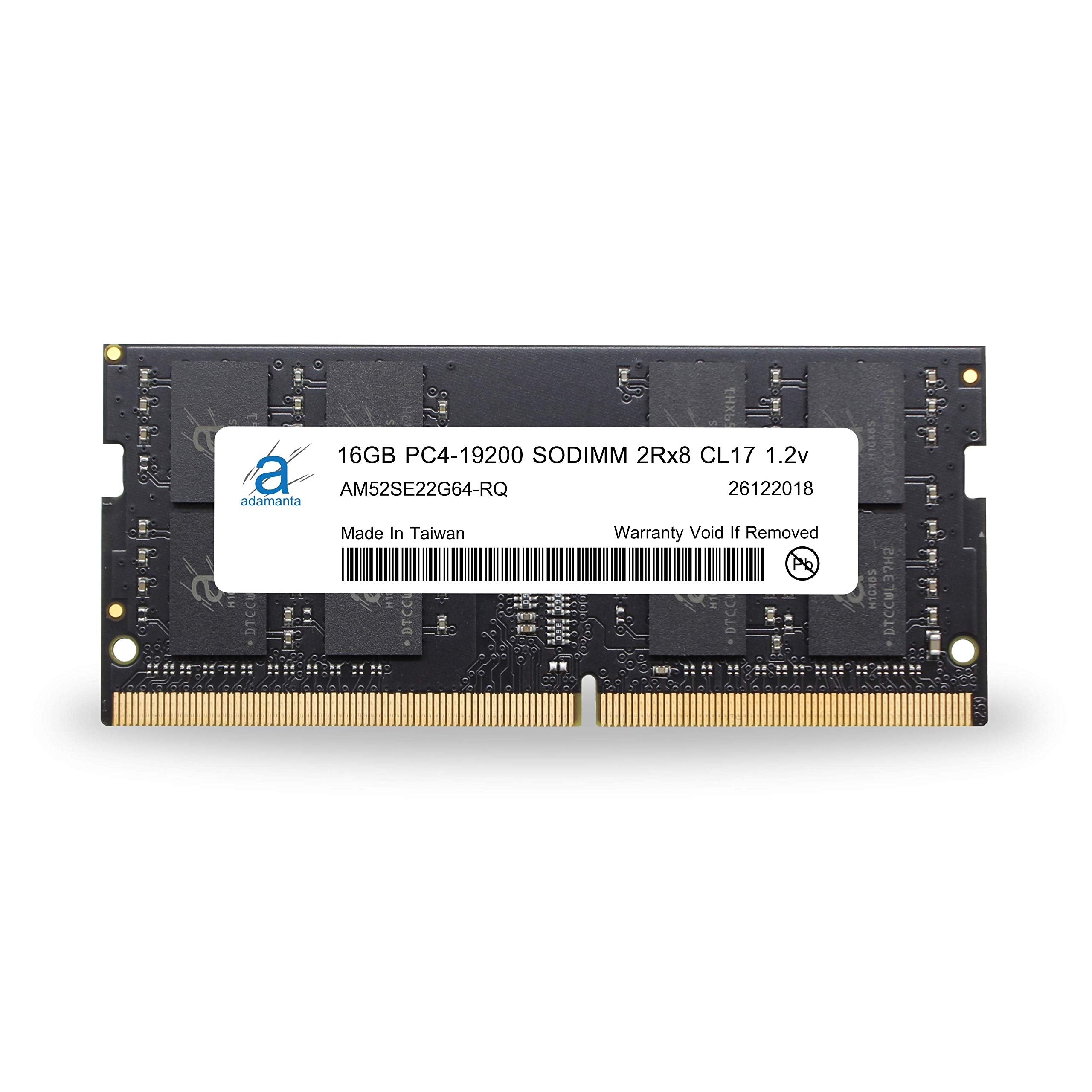 Adamanta 16Gb (1X16Gb) Ddr4 2400Mhz (Or 2133Mhz) Pc4 19200 Sodimm 2Rx8 Cl17 1.2V Non Ecc Unbuffered Notebook Laptop Ram Memory U