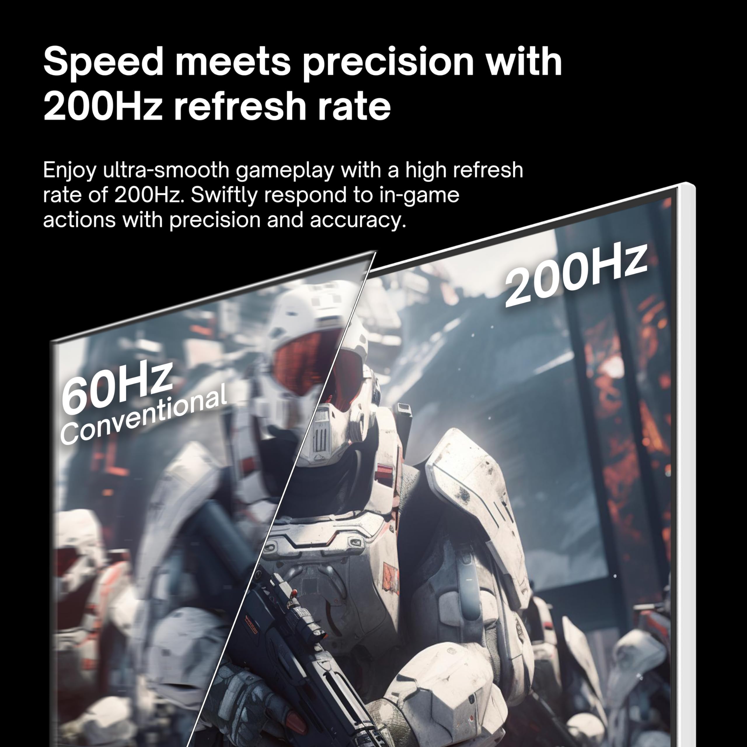 Pixio Px248 Wave White 24 Inch 200Hz Refresh Rate Fhd 1080P Resolution Fast Ips Panel 1Ms Gtg Response Time White Gaming Monitor