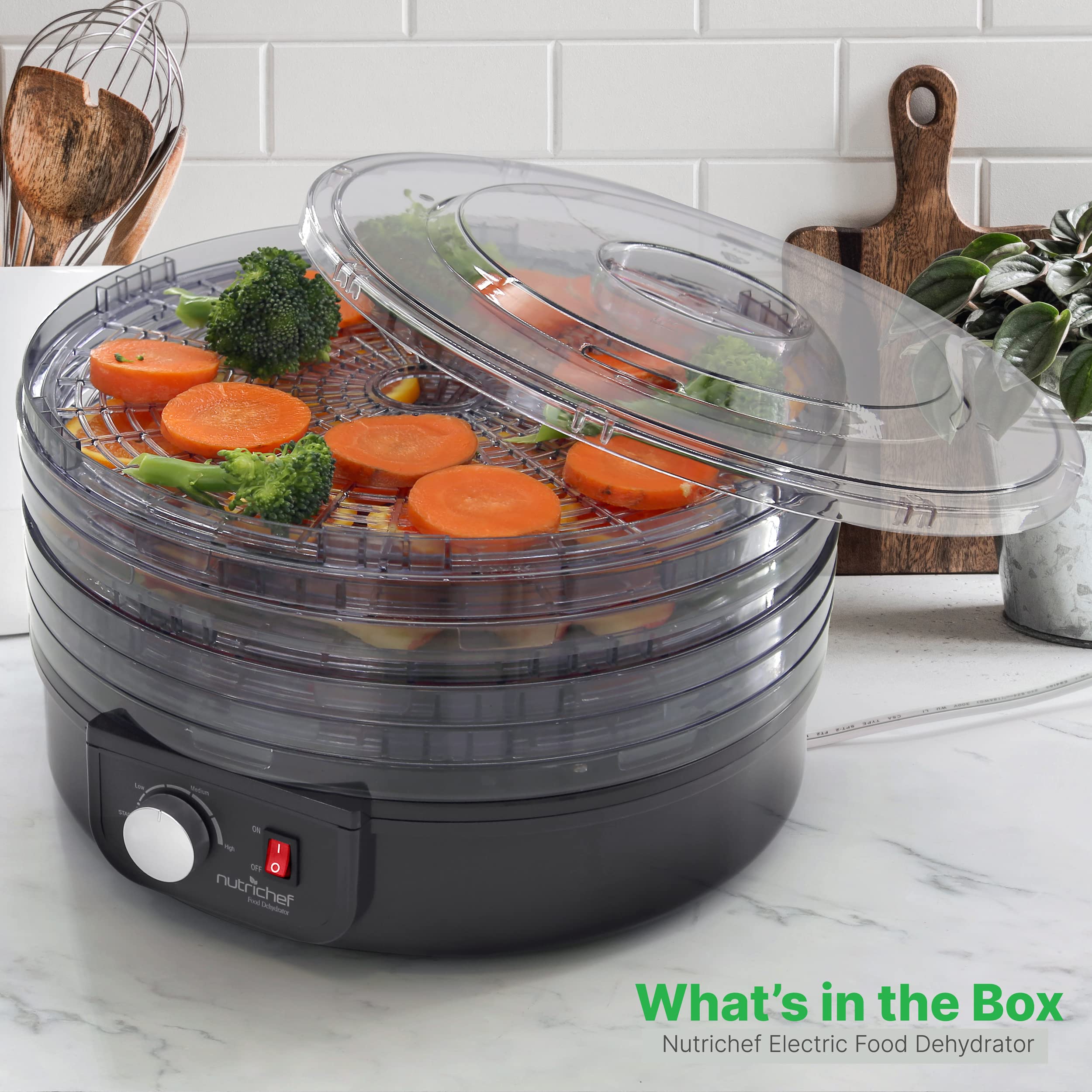 Nutrichef Food Dehydrator Machine - Professional Electric Multi-Tier Food Preserver, Meat Or Beef Jerky Maker, Fruit & Vegetable