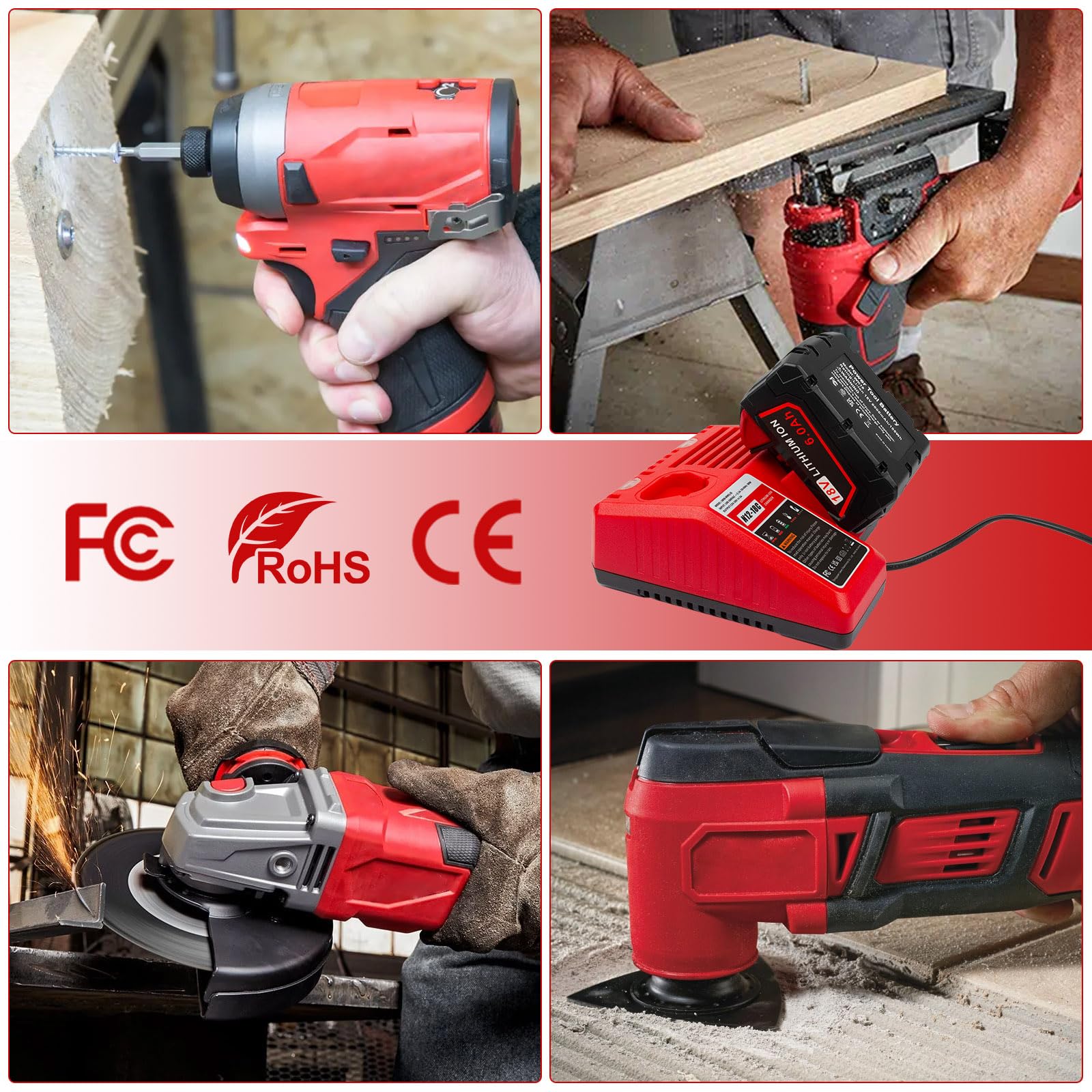 Replacement Rapid Charger For Milwaukee M12 And M18 Charger For 48 59 1812, M14 Xc Lithium Ion Battery 48 11 2420 48 11 2440 48