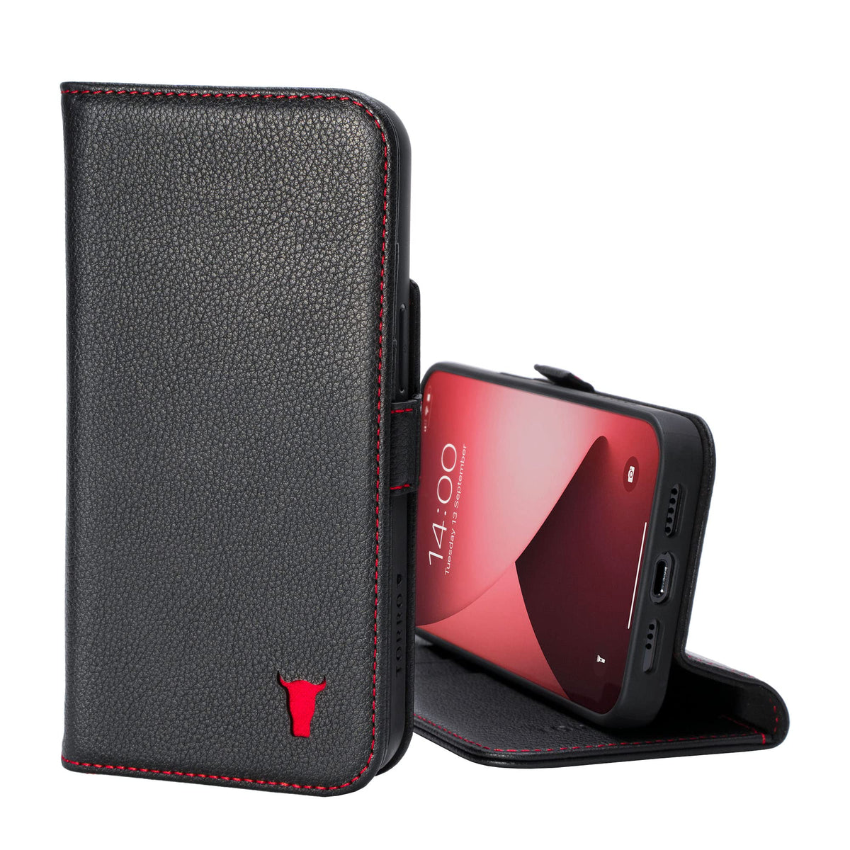 Torro Leather Case Compatible With Iphone 12 Pro Max   Genuine Leather Wallet Case/Cover With Card Holder And Stand Function (Bl