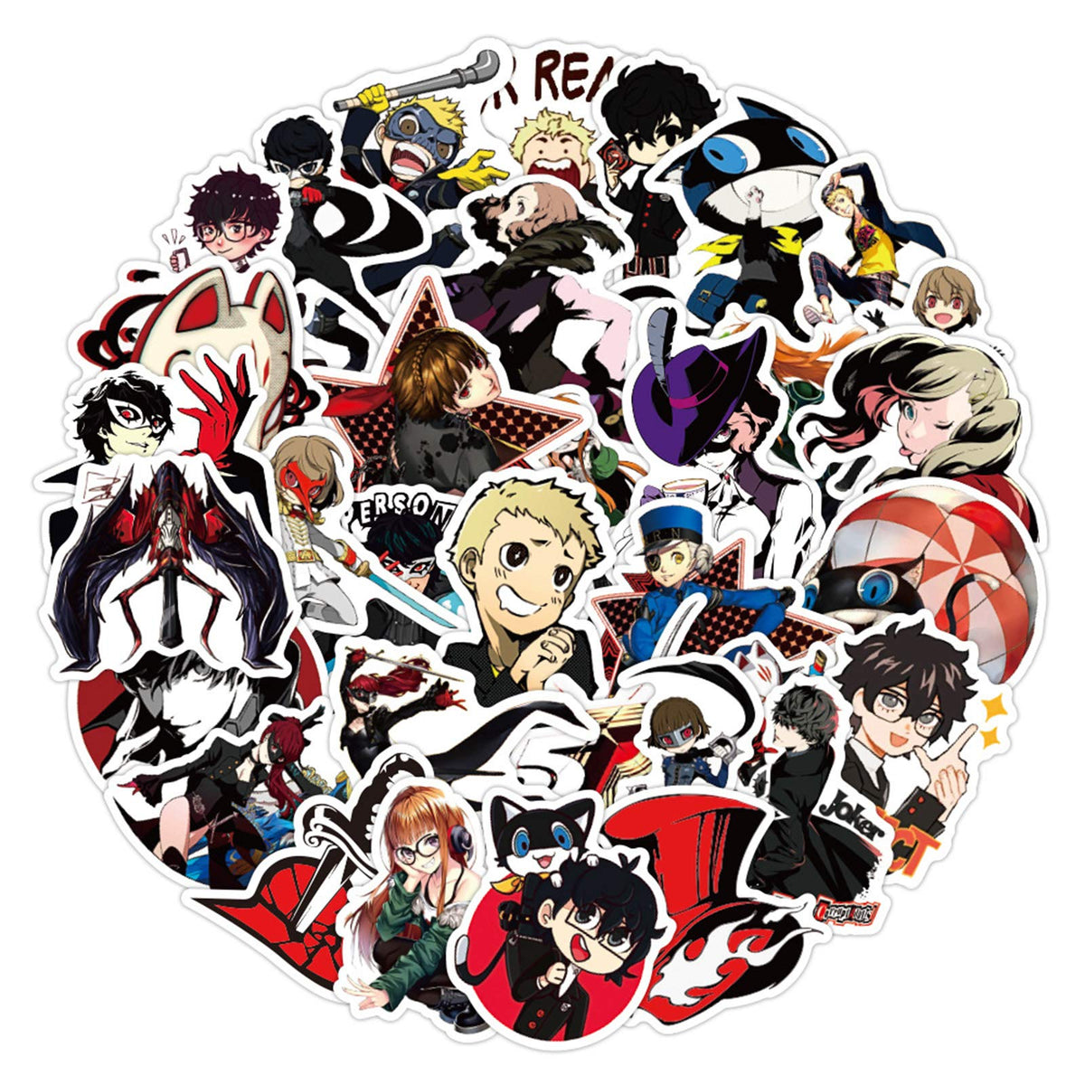 Persona Stickers For Water Bottle 50Pcs, Waterproof Vinyl Decal For Teen Laptop, Skateboard, Phone, Travel Case, Cool Game Stick