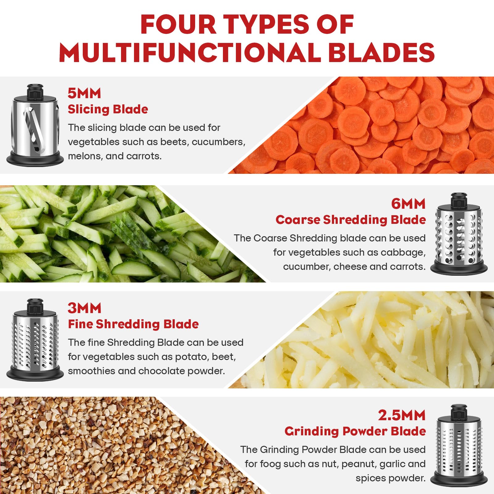 Stainless Steel Slicer Shredder Attachment For Kitchenaid Stand Mixer, Salad Maker With Grinding Powder As Kitchen Aid Shredder