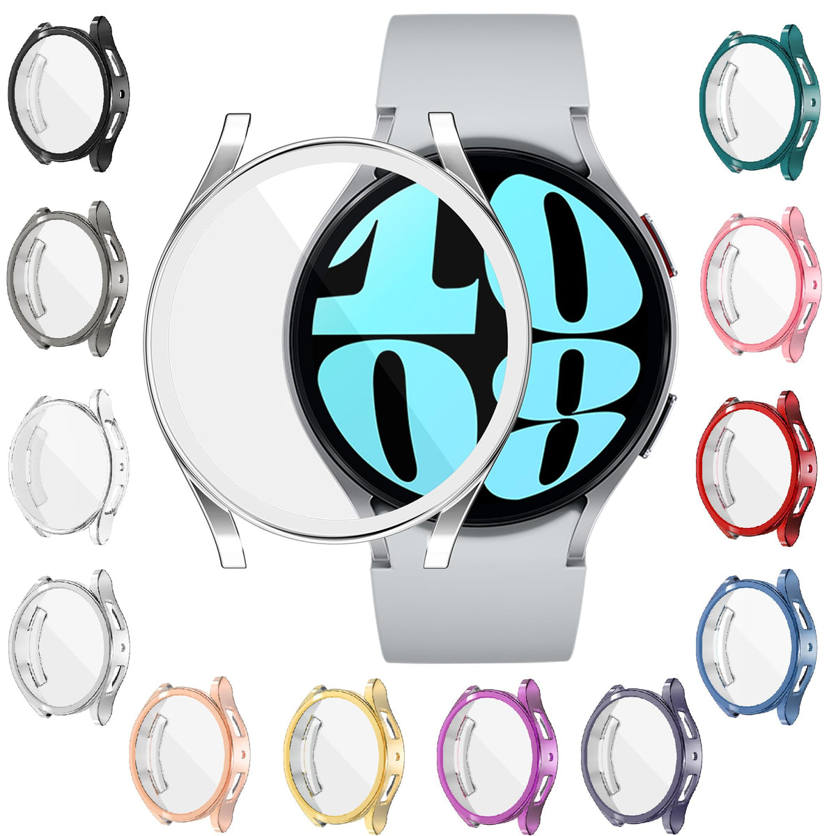 [12 Pack] Yuvike Watch Screen Protector Compatible With Samsung Galaxy Watch 6 44Mm, Soft Tpu Watch Case Full Anti Golpes Protec