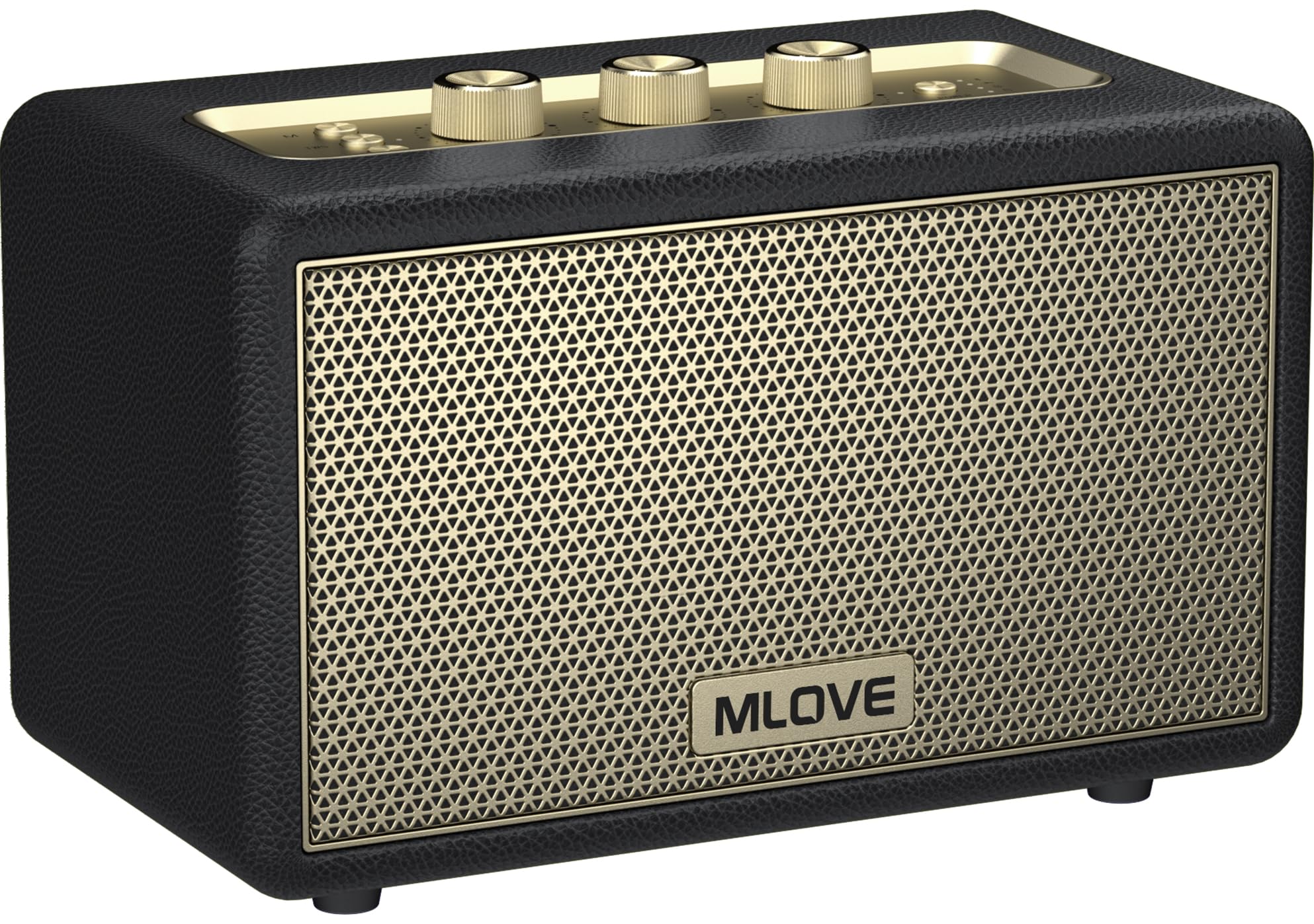 MLOVE A200 Portable Retro Bluetooth Speaker with Aux Input, USB Port, Micro SD Card Slot - Decorative Wireless Bookshelf Speaker