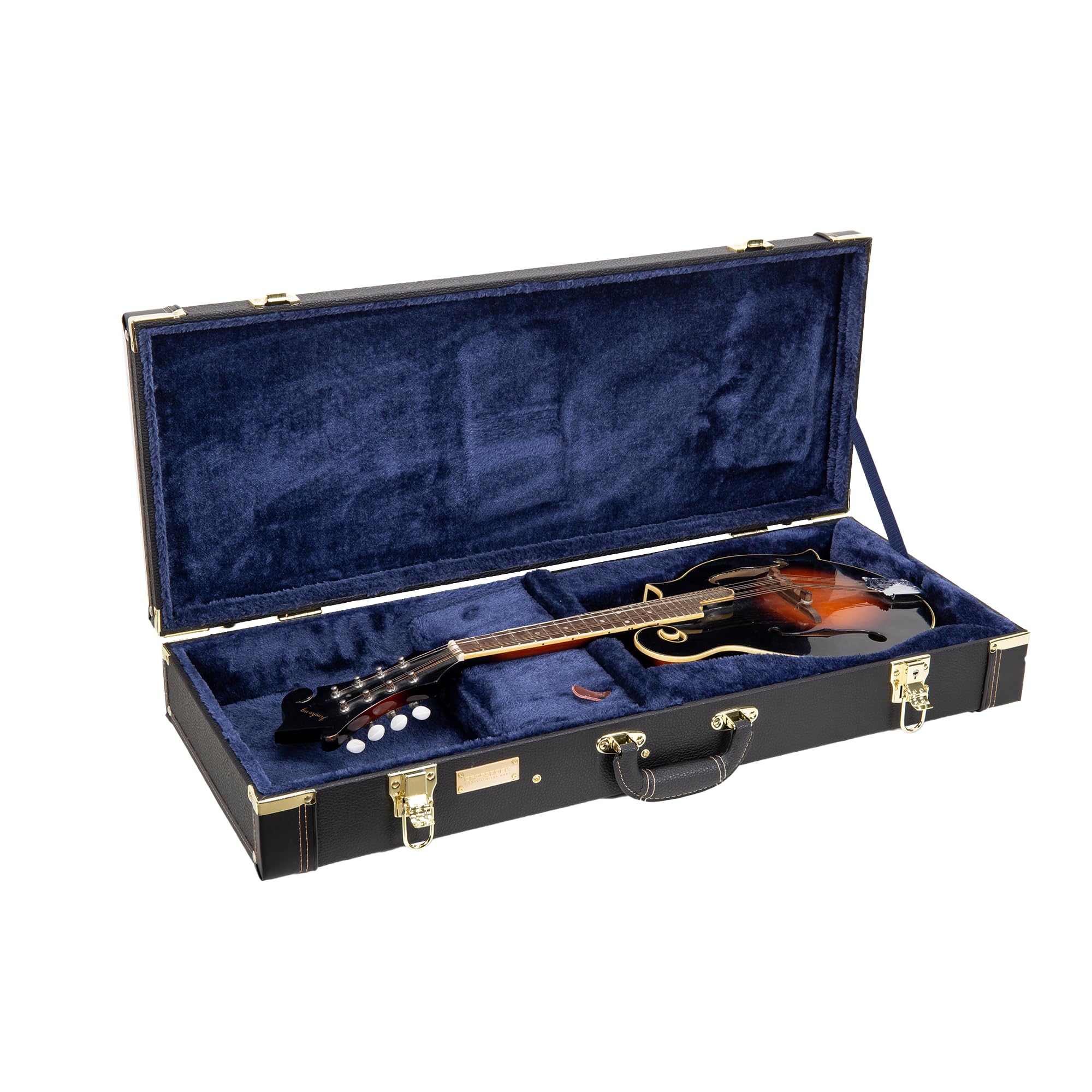 Crossrock Rectangular Wooden Case fits F-Style Mandolin-Black (CRW620MFBK-R)