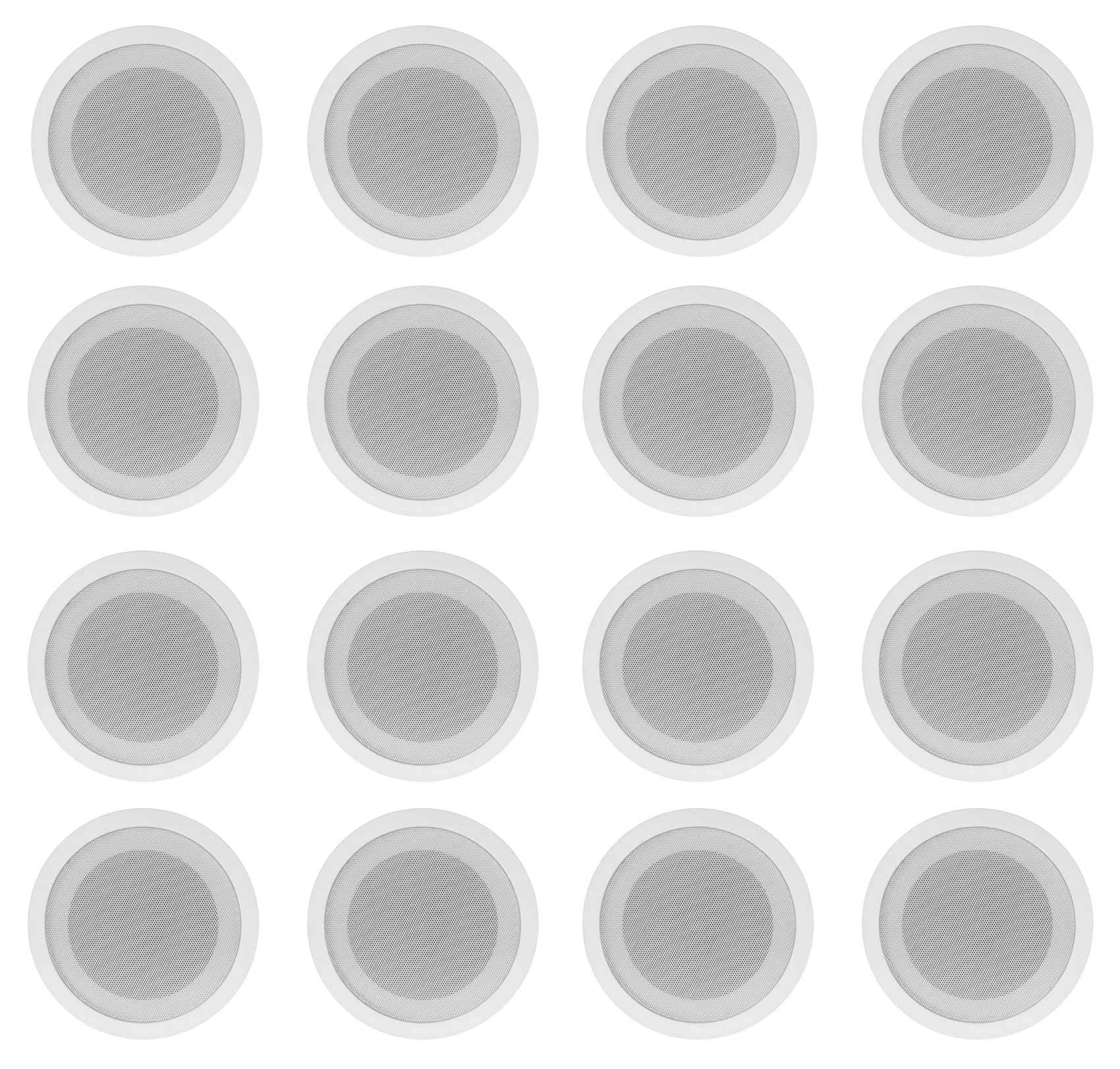 Rockville CCL5T 70V 5 Commercial Ceiling Speakers, White, Paintable Grills, Easy Install, Clear Audio, for Restaurants/Offices,