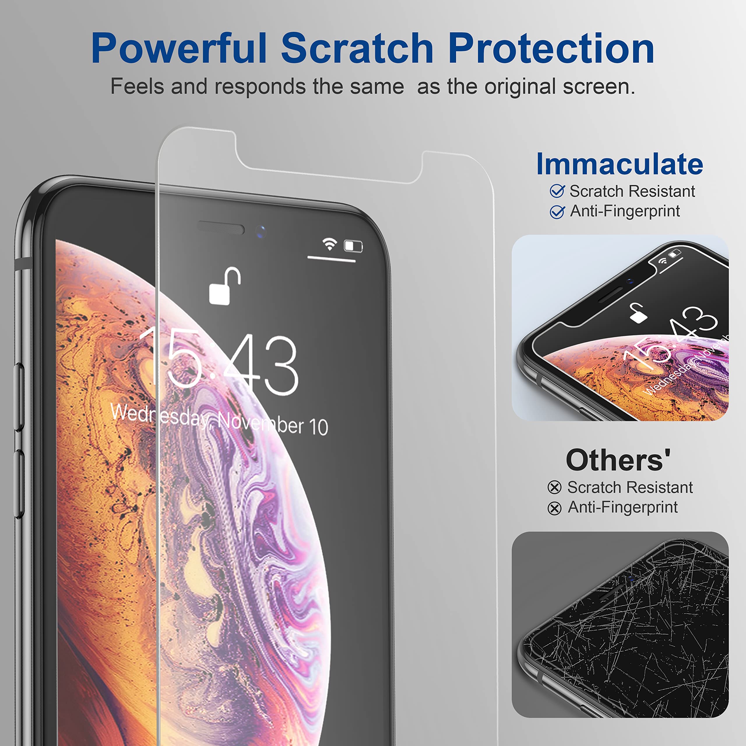 Impactstrong Shatterproof Tempered Glass Screen Protector For Iphone 11 Pro Max/Iphone Xs Max [Easy Installation Frame] [Bubble