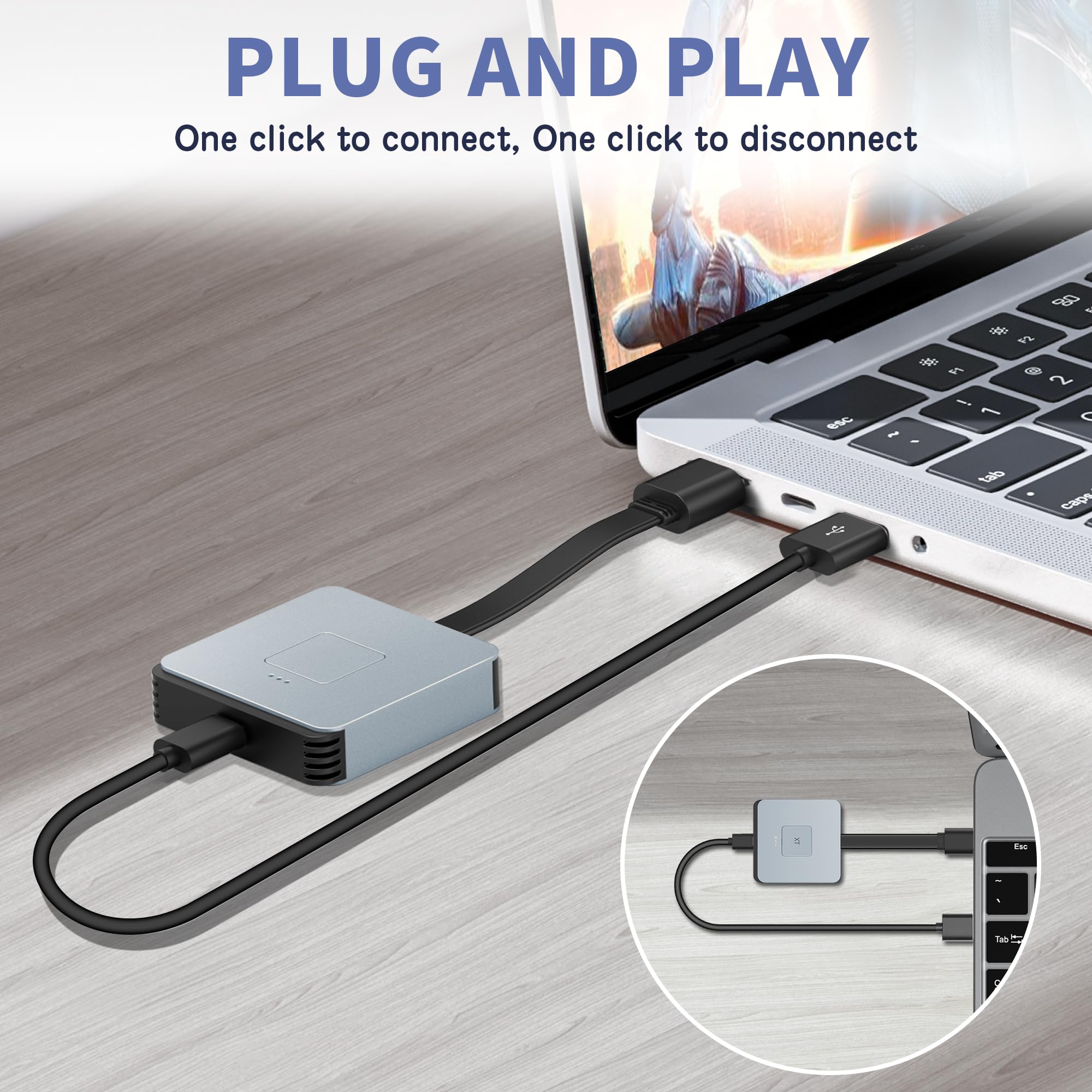 Wireless Hdmi Transmitter And Receiver, Wireless Hdmi Extender, Wireless Hdmi Adapter Plug & Play 2.4/5Ghz Streaming Video/Audio