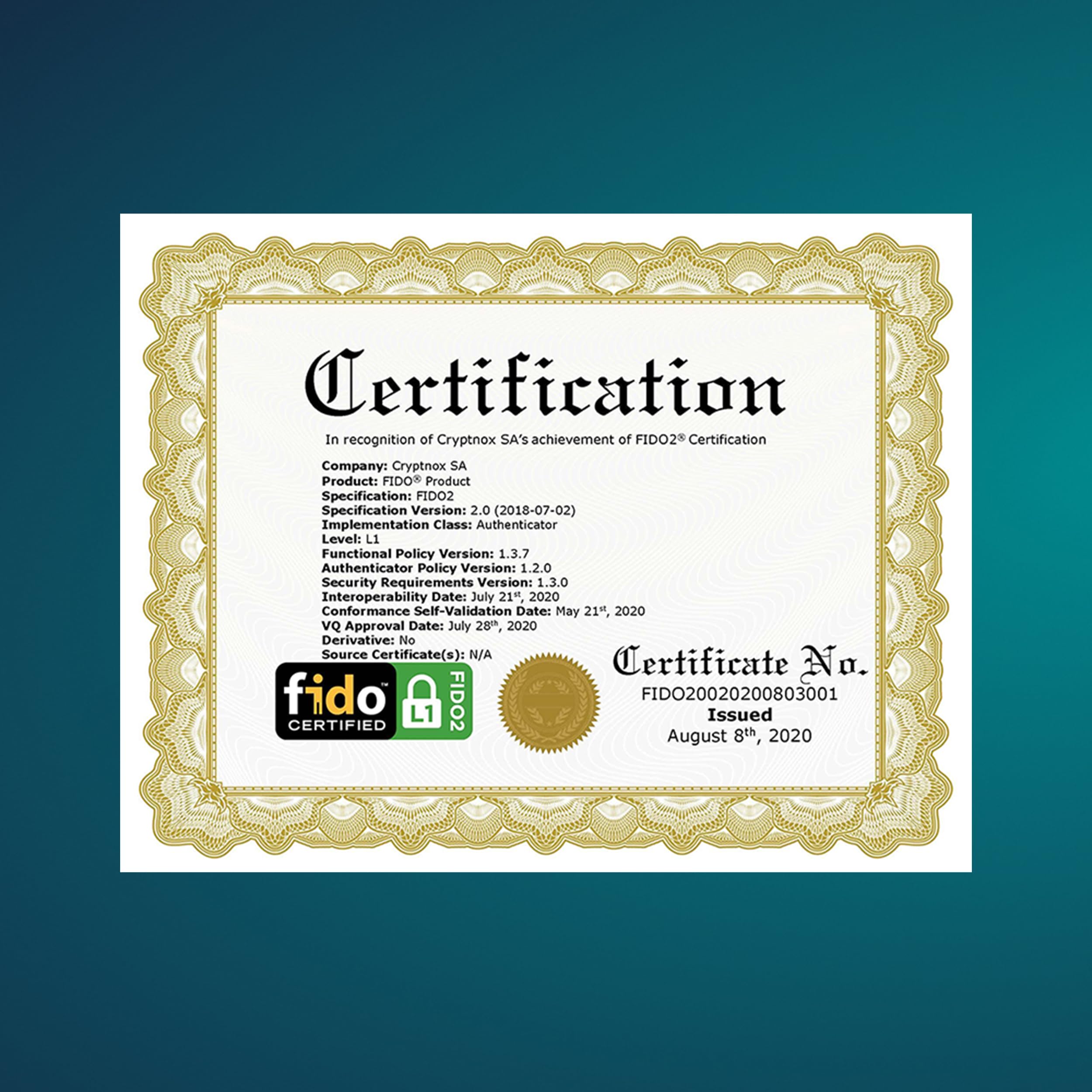 Cryptnox Fido Card   Fido2 Certified Apple Id/Ios Security Key With Nfc   Passwordless 2Fa In Convenient Card Format   Mifare De