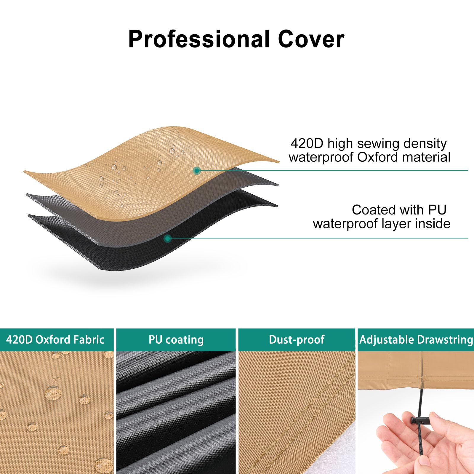 Brosyda Central Large Air Conditioner Cover For Outside Units, Waterproof & Windproof Outdoor Ac Units Cover Brown (30X30 X32 In