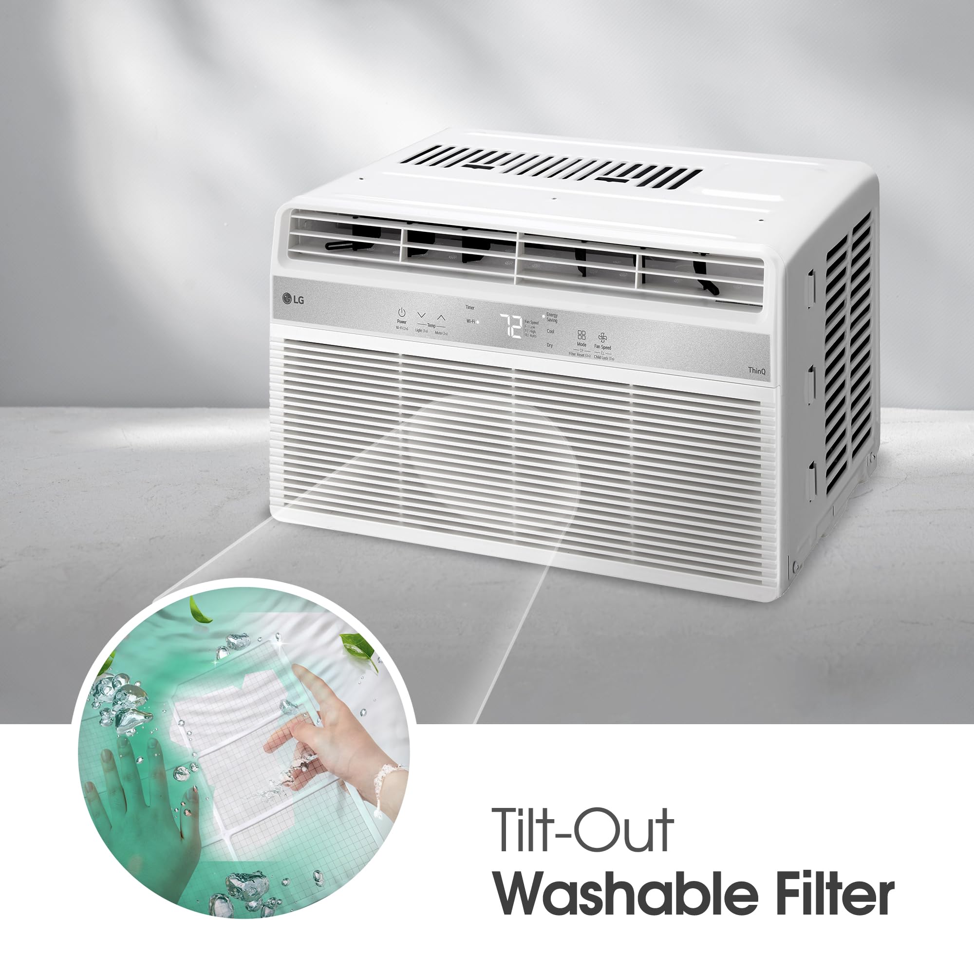 Lg Lw6024Rsmx Window Air Conditioner, Wi Fi Enabled W/Remote, For Small Room (260 Sq.Ft.), Quiet Operation, 115V, 6,000 Btu, Whi