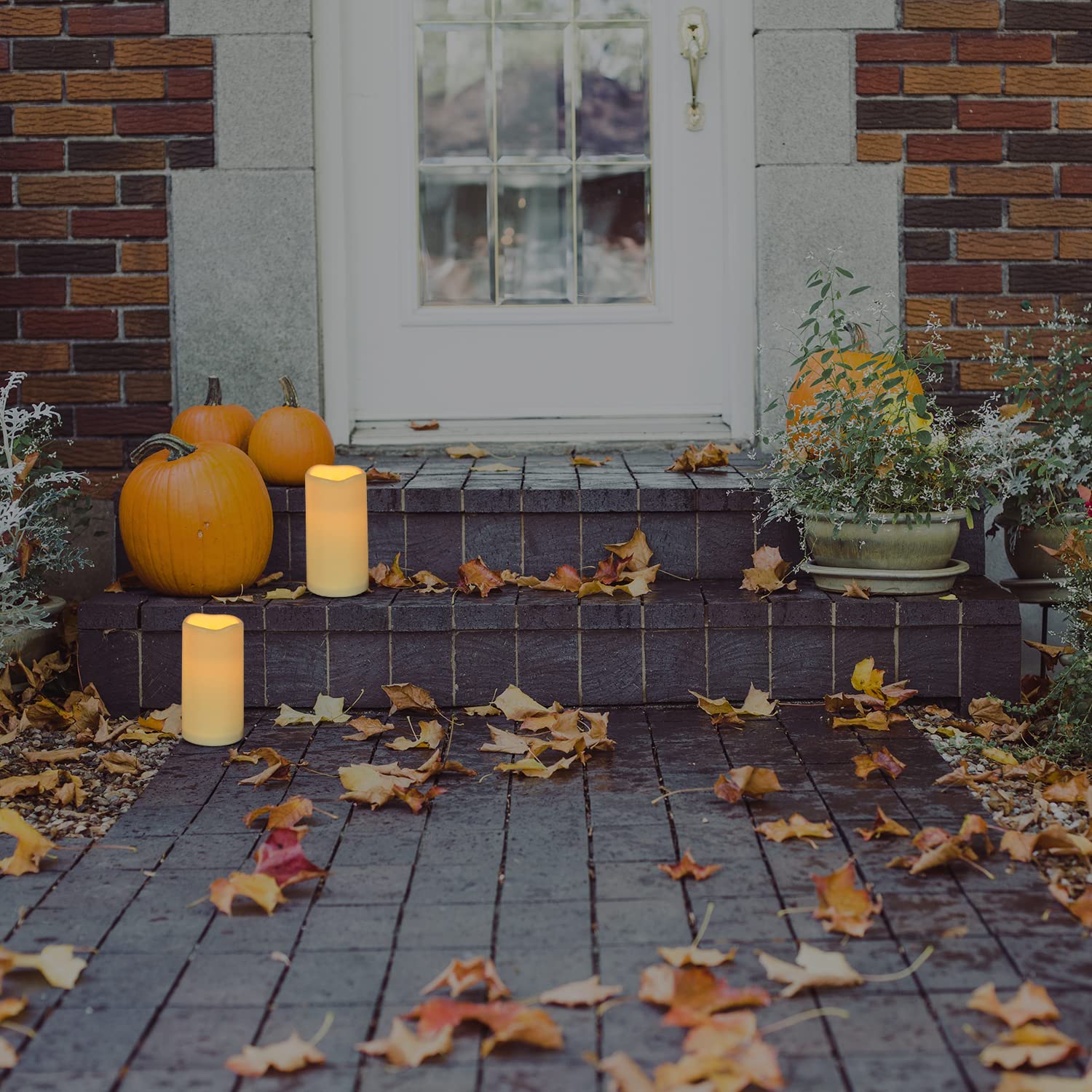 Artmarry Flickering Flameless Candles 12 Pack Large (D 3.0'' X H 6'') Led Candles Pillar Outdoor Indoor Waterproof Battery Opera