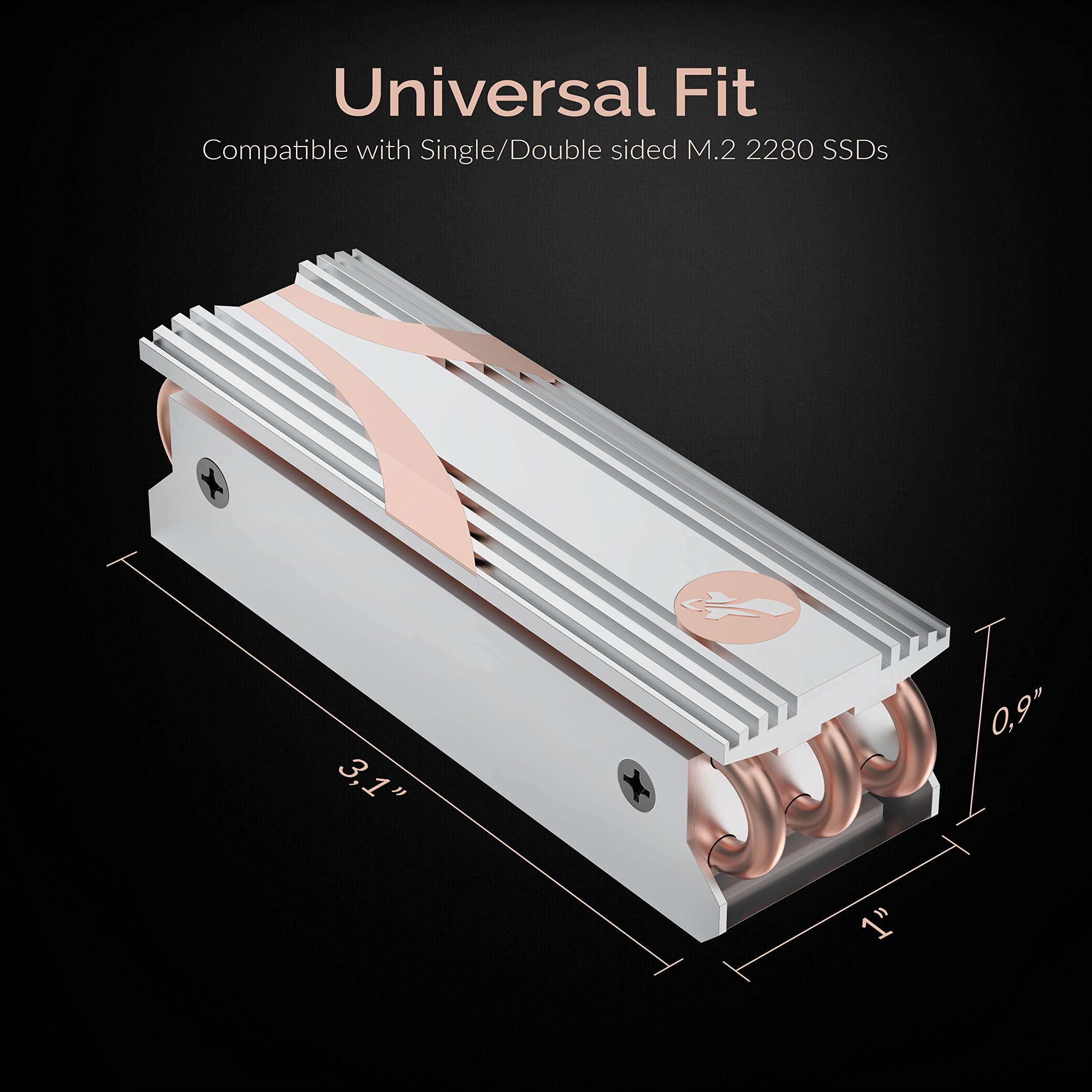 Sabrent M.2 2280 Ssd Rocket Heatsink In Silver (Sb Htss)